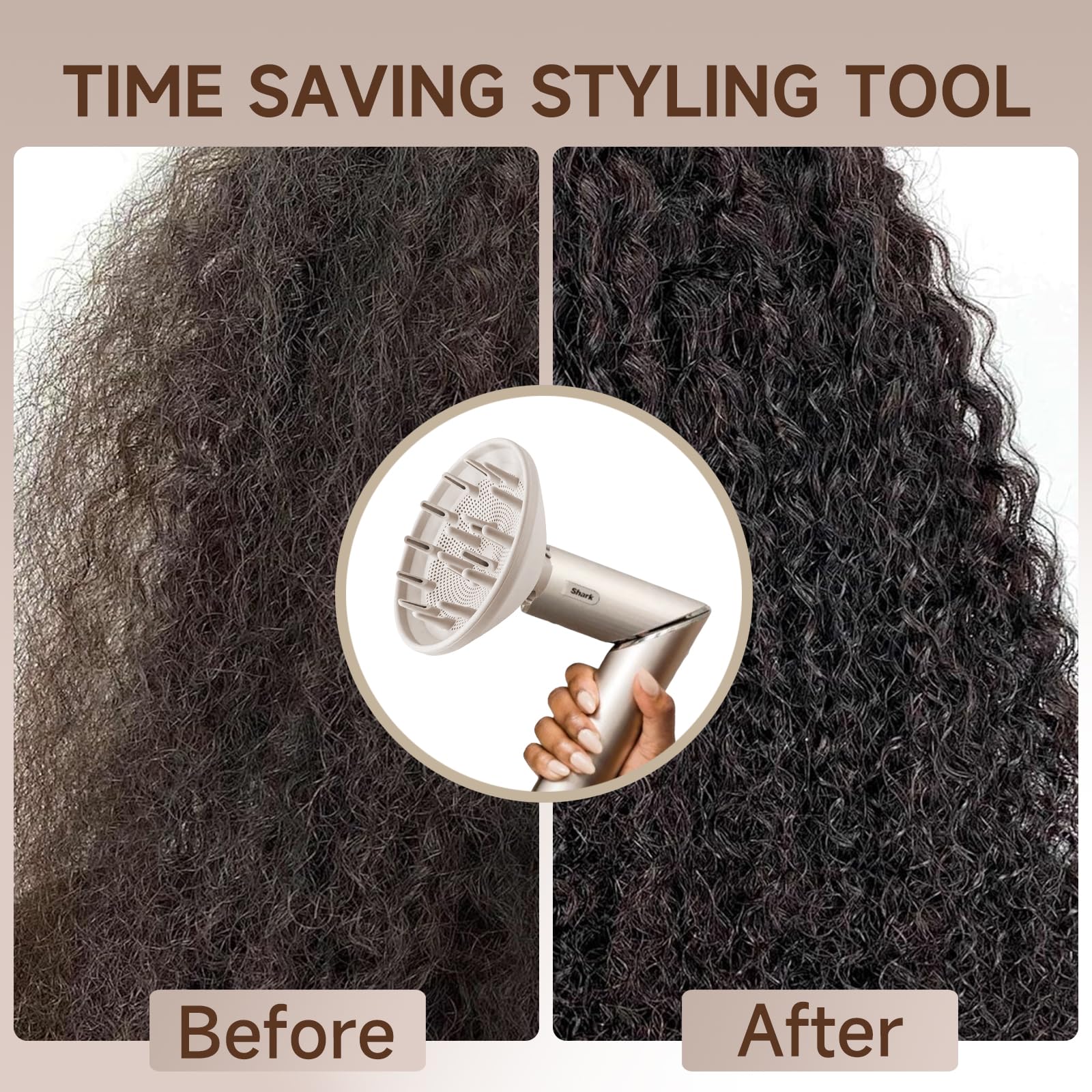 Accesorio difusor giratorio de 360° compatible con secadores de pelo Shark FlexStyle, herramienta de peinado, secadora de alisado de cabello, accesorios magnéticos para soplador, color beige 4