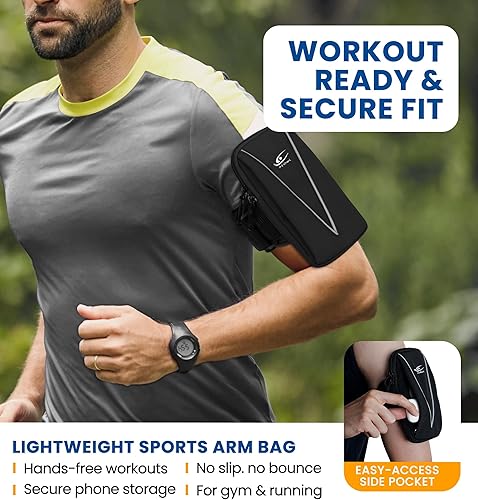 Miniatura 2 de HiRui Soporte para teléfono celular y bolsa de muñeca para teléfono, brazalete deportivo para correr para gimnasio y ciclismo, compatible con iPhone