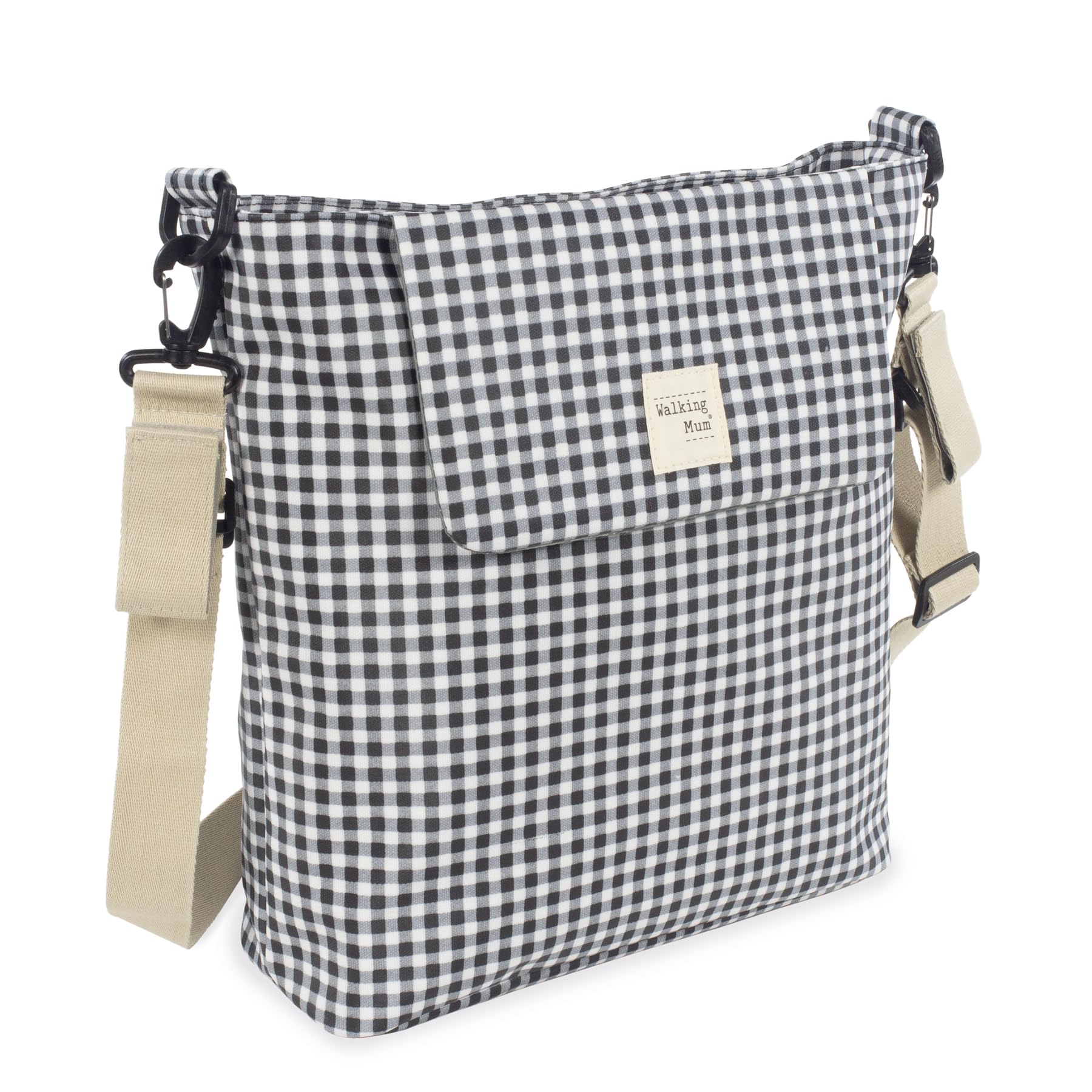 Bolsa Canastilla Walking Mum I Love Vichy (Negro)