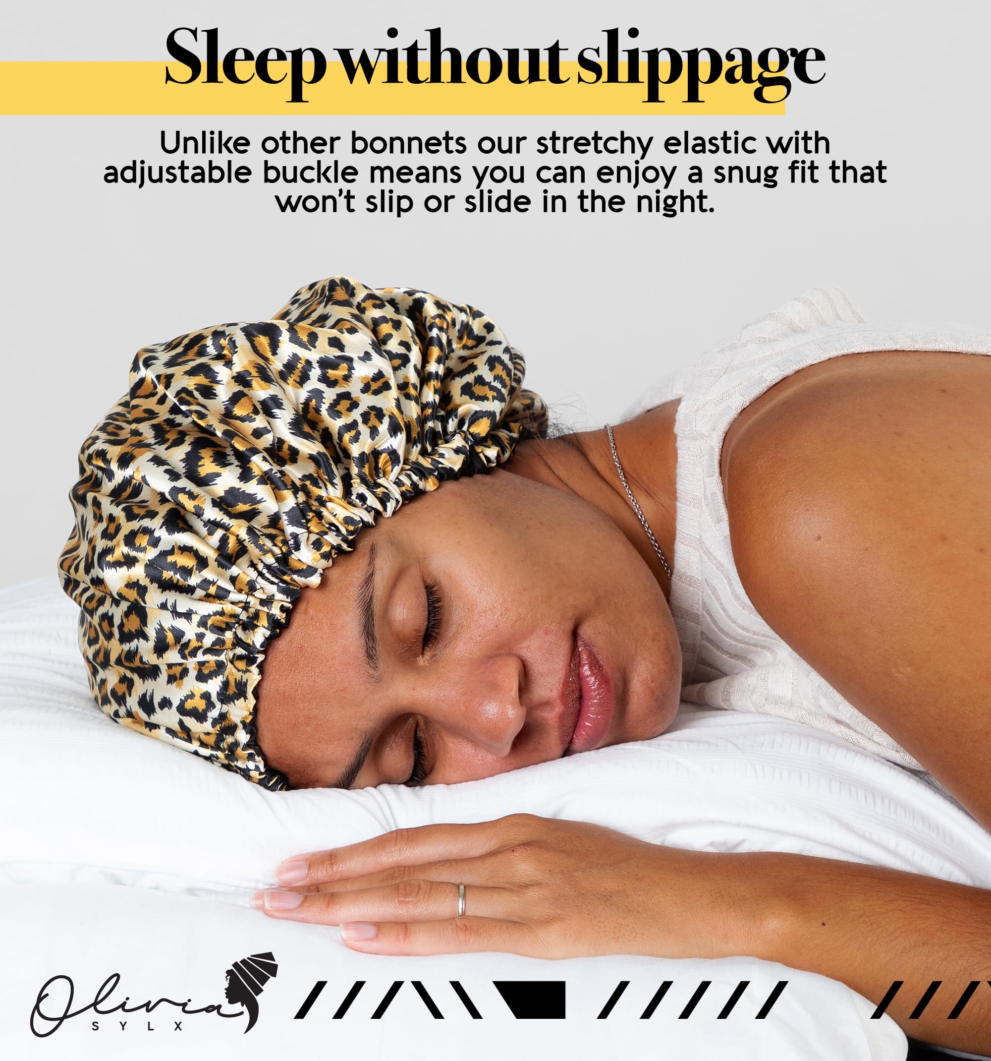 Olivia Sylx Satin Cap For Sleeping Silk Bonnet For Curly