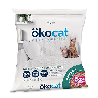 ökocat Multi-Cat Natural Wood Clumping Cat Litter, Odor Control, 26 Lbs