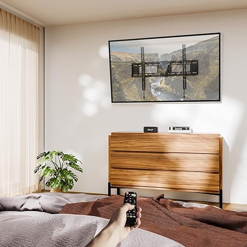 Miniatura 8 de ELIVED Soporte de pared inclinable para la mayoría de televisores de 37"-85" de hasta 132 libras, soporte de inclinación de perfil bajo para pernos