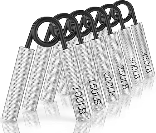 Entrenador de fuerza de agarre, paquete de 6, fortalecedor de agarre de mano de metal de 100 LB-350 libras, ejercitador de antebrazo antideslizante