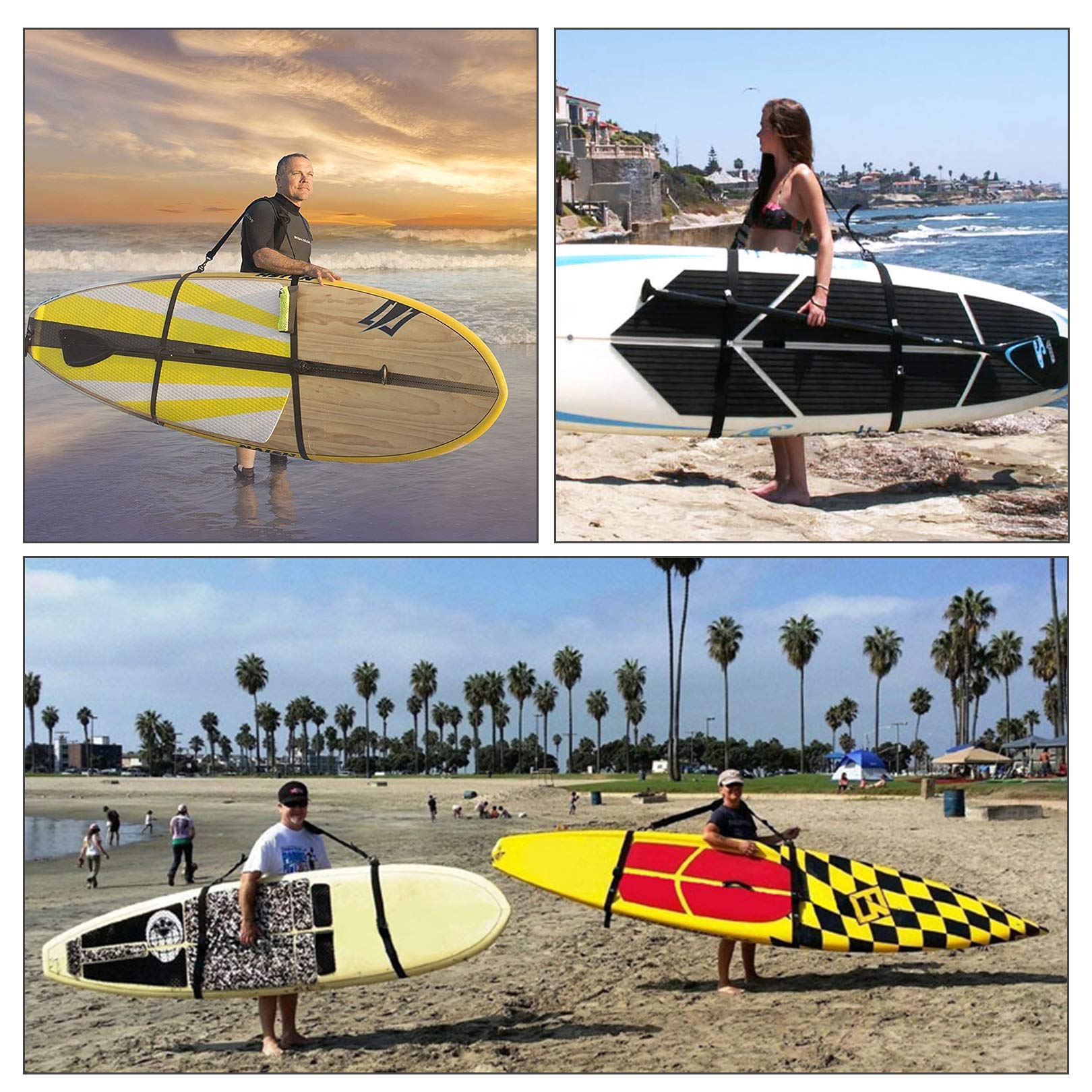 SUP Sangle, Sangle de Transport Réglable Réglable SUP Porter Sangle Paddle Board Épaule Écharpe Maximisé Efficacité