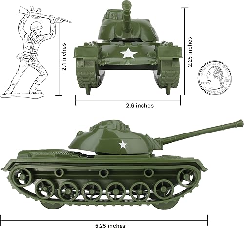 Miniatura 8 de TimMee Tanques de juguete para hombres de plástico del ejército - Gris WW2 3pc - Hecho en Estados Unidos