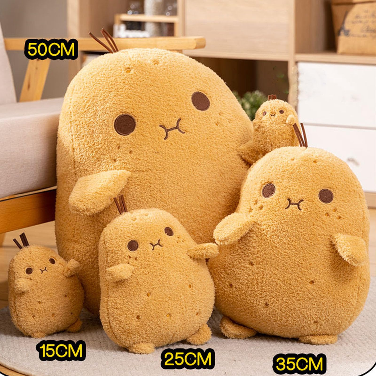 Kartoffel (Potato) Plüschtier, kuscheliges Sofa- und Bettkissen mit niedlichem Cartoon-Design, weiches Stofftier aus hochwertigem Plüsch, Kinder und Erwachsene (53cm)