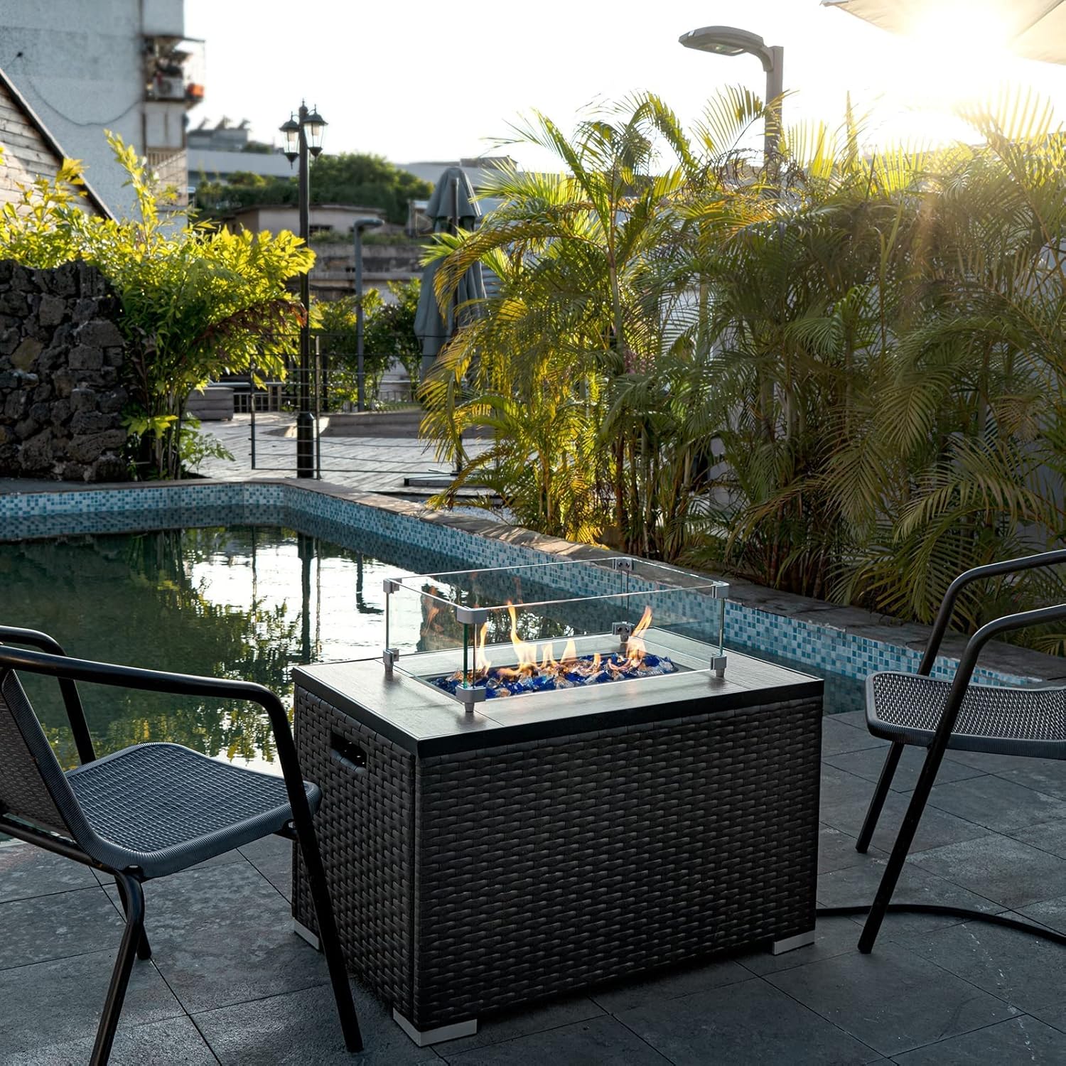 GASPRO 10 lbs Bahama Blend Fire Glass for Fire Pit Table, Decorative Gas Fireplace Glass Rocks, 1/2 Inch - Image 5