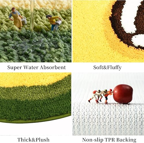 Miniatura 3 de Hi Space Alfombra de baño de 31.5 x 19.7 pulgadas, antideslizante, lavable a máquina, suave, absorbente, bonita, alfombra de baño de felpa para