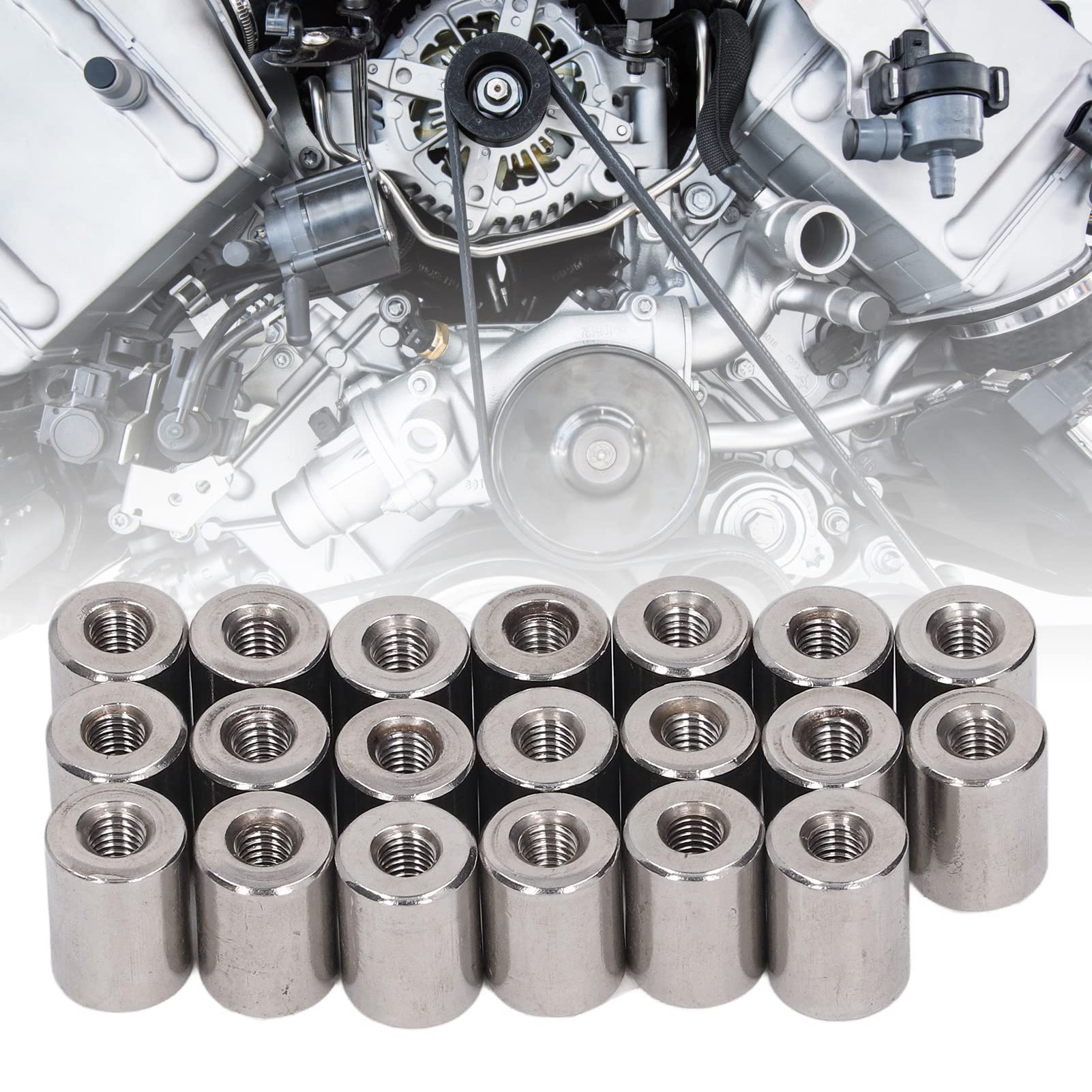 Round Rod Coupling Nut 304 Stainless Steel Coupling Nut, M5x0.8 12 L16mm, 20Pcs for Home Maintenance and Mechanical Use - Image 3