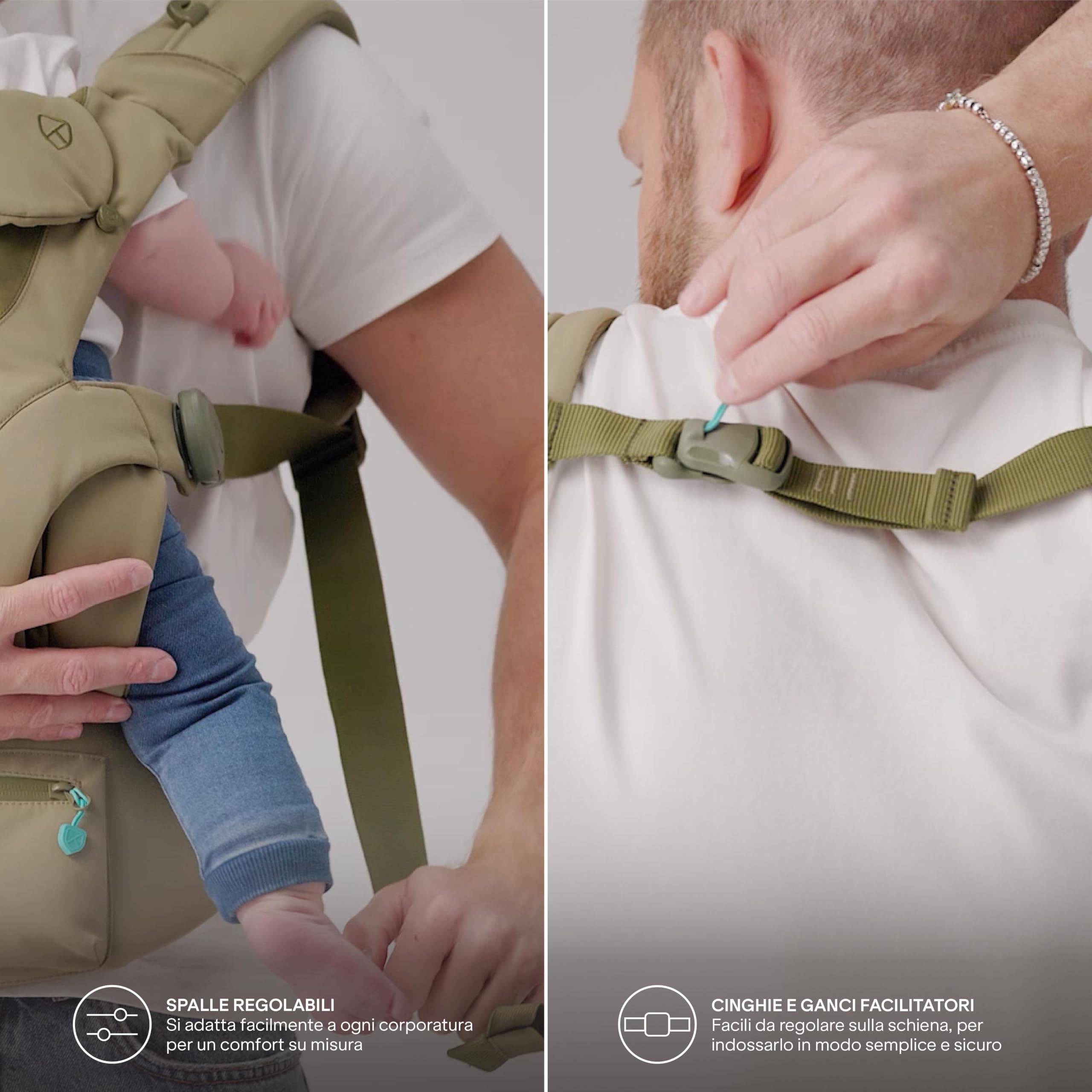 Koala Babycare Marsupio Neonato 0-36 Mesi Ergonomico da 3.2 a 20 kg - Marsupio Bambino con Seduta Evolutiva Regolabile in 3 Misure - Baby Carrier Cuore a Cuore, Fronte Mondo e Schiena