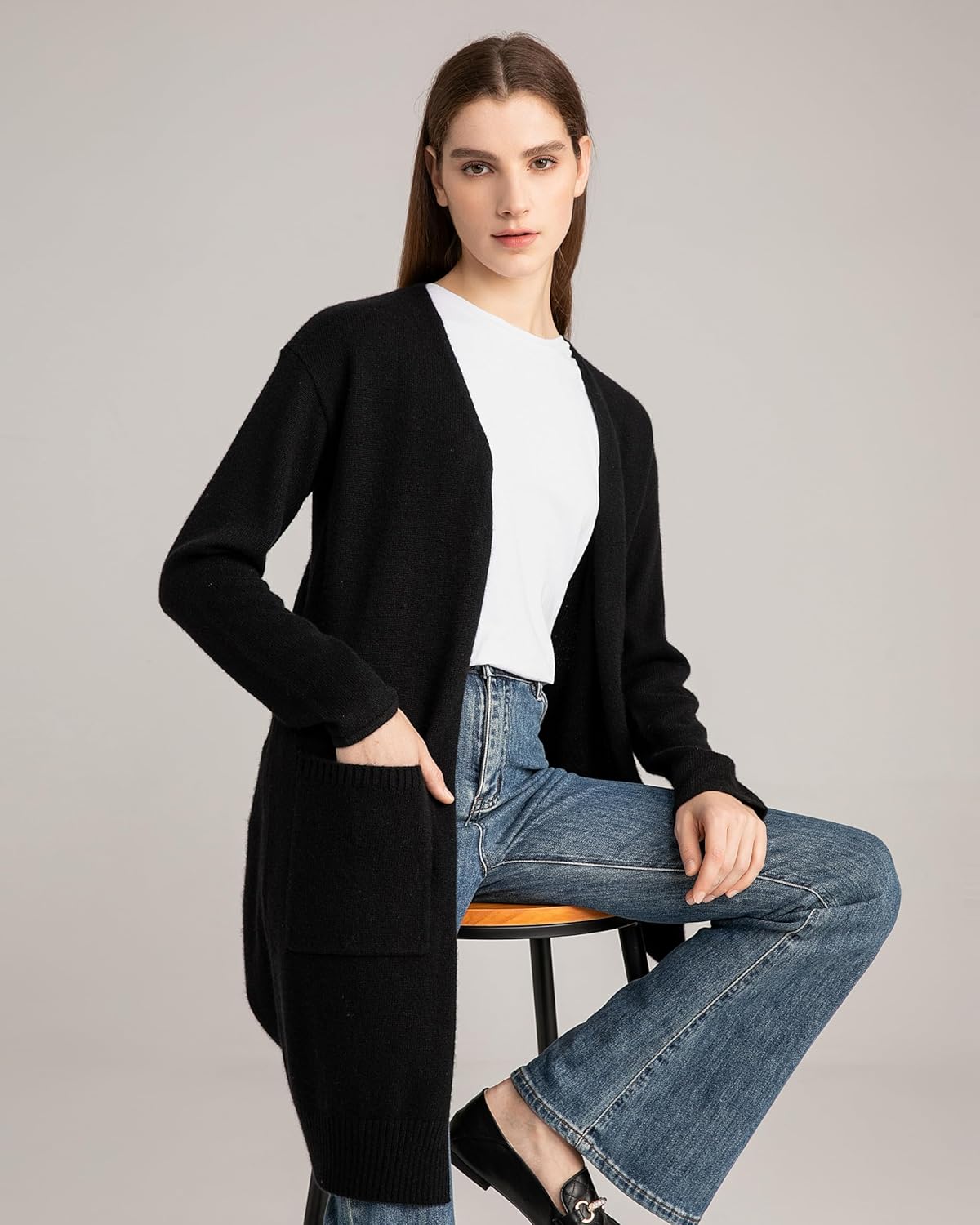 State Cashmere Long Sweater Cardigan Women 100% Pure Cashmere Cardigan with Pockets Cashmere Cardigans for Women - Image 6