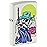 Zippo Wild West Skeleton Design White Matte Pocket Lighter
