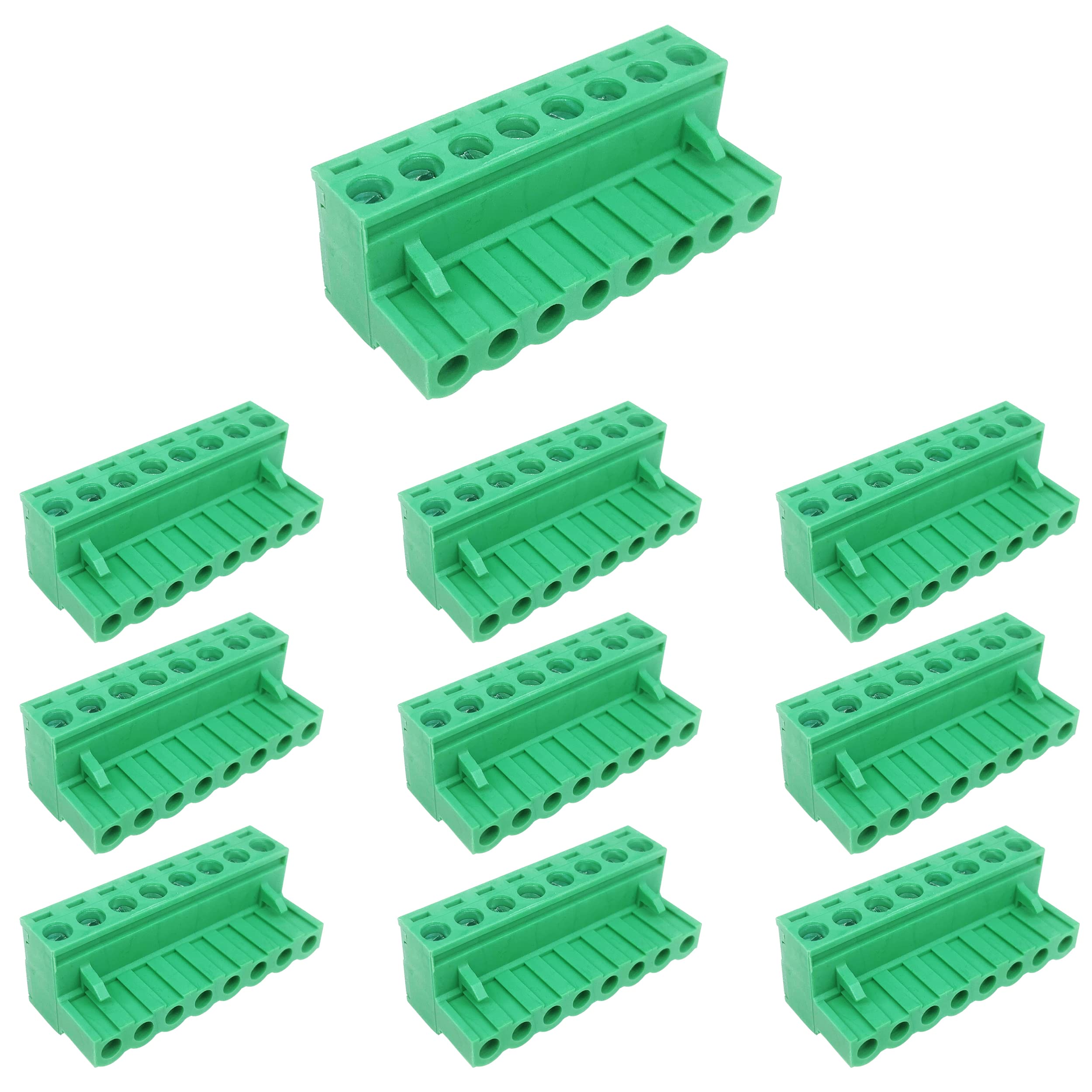 10 pcs 8 Pin 5.08mm Pitch Pluggable PCB Angle Screw Terminal Block Plug Connector Socket Panel Mount DIY (10pcs 8p)-image-7
