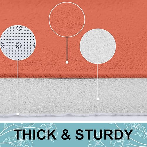 Miniatura 3 de Smiry Tapete de baño de espuma viscoelástica de 24 x 16 pulgadas, extra suave y absorbente, antideslizante, lavable para suelo, ducha y bañera,
