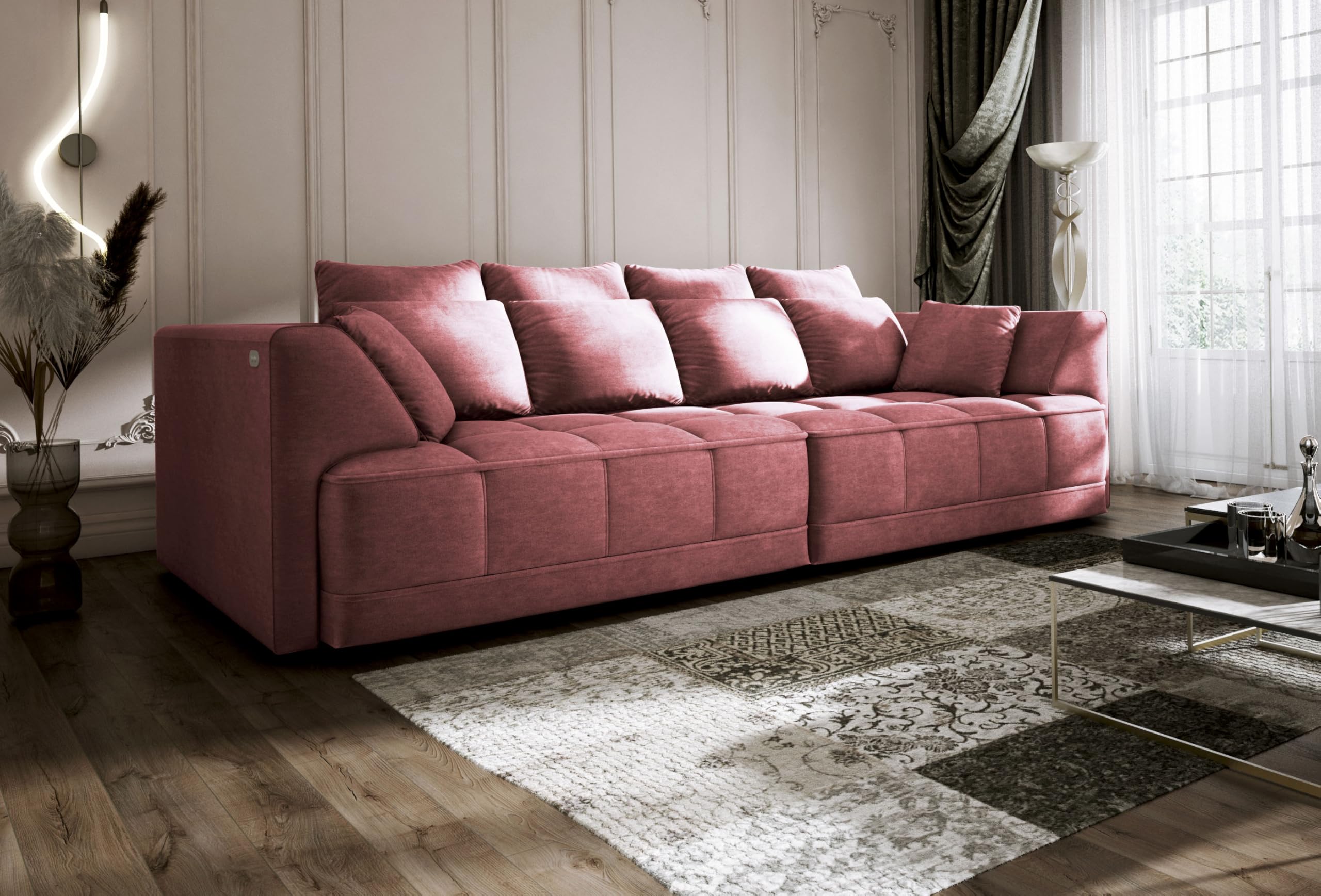 Big Sofa Tiga XXL, Schlafsofa, Couch, Schlafcouch mit Schlaffunktion 302 cm Breit (Cloud 63)
