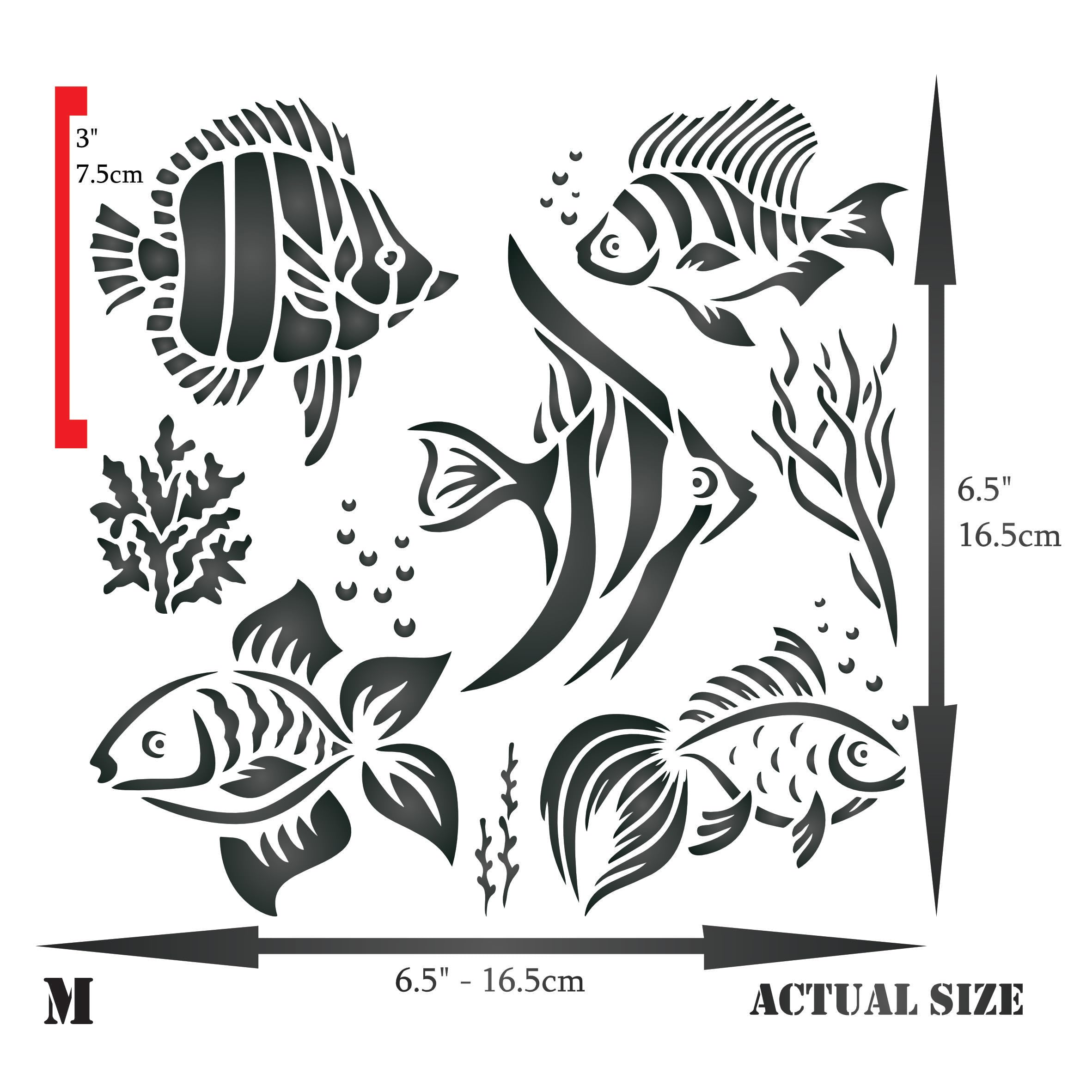 KIDS Stencil di plastica riutilizzabili (5 pezzi) // CONCHIGLIA NAUTILUS