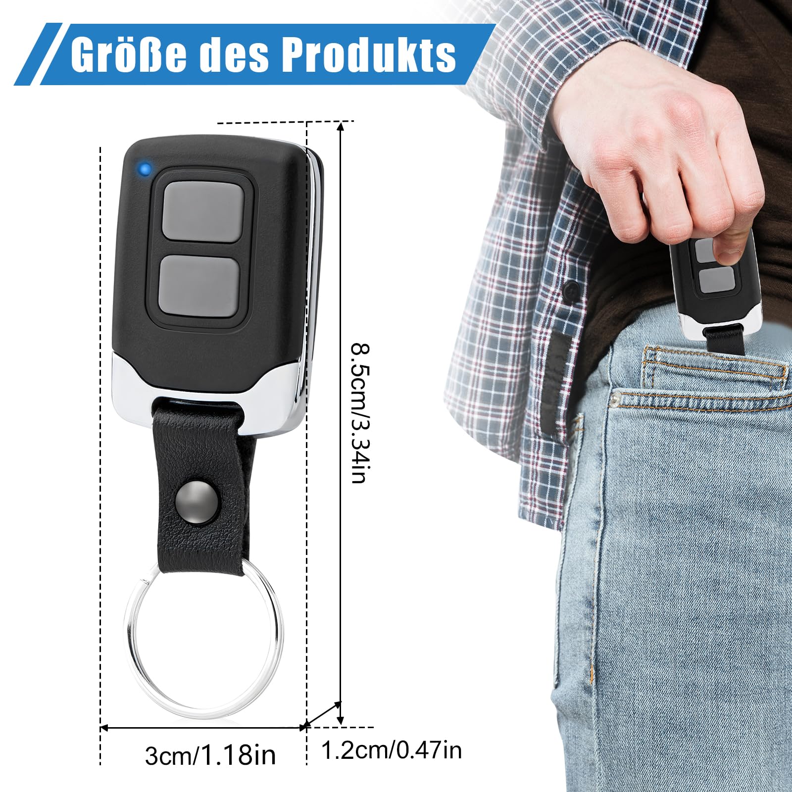 pepape 2 Stück Garagenfernbedienung für Normstahl Crawford EA433 2KS, EA433 2KM, RCU 433-2K, RCU 433-4K, N002800, Kompatibel mit Normstahl Entrematic 433,92 Garagentoröffner Empfänger