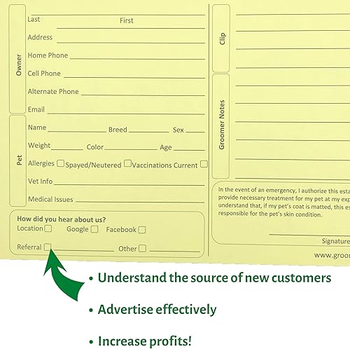 Miniatura 3 de Tarjetas con clip para mascotas, perros y gatos (paquete de 100 tarjetas de servicio de cuidado de registro de perrera de perfil profesional de 8 x