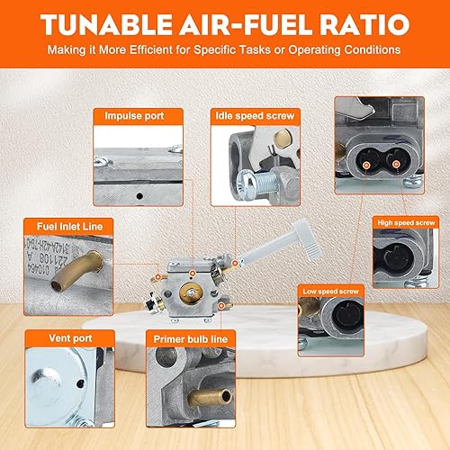 Miniatura 8 de Hipa RY08420 Carburador para mochila BP42 RY08420A RY42BPEMC RY42WB soplador de hojas 308054093 900777005 308054079 Carb