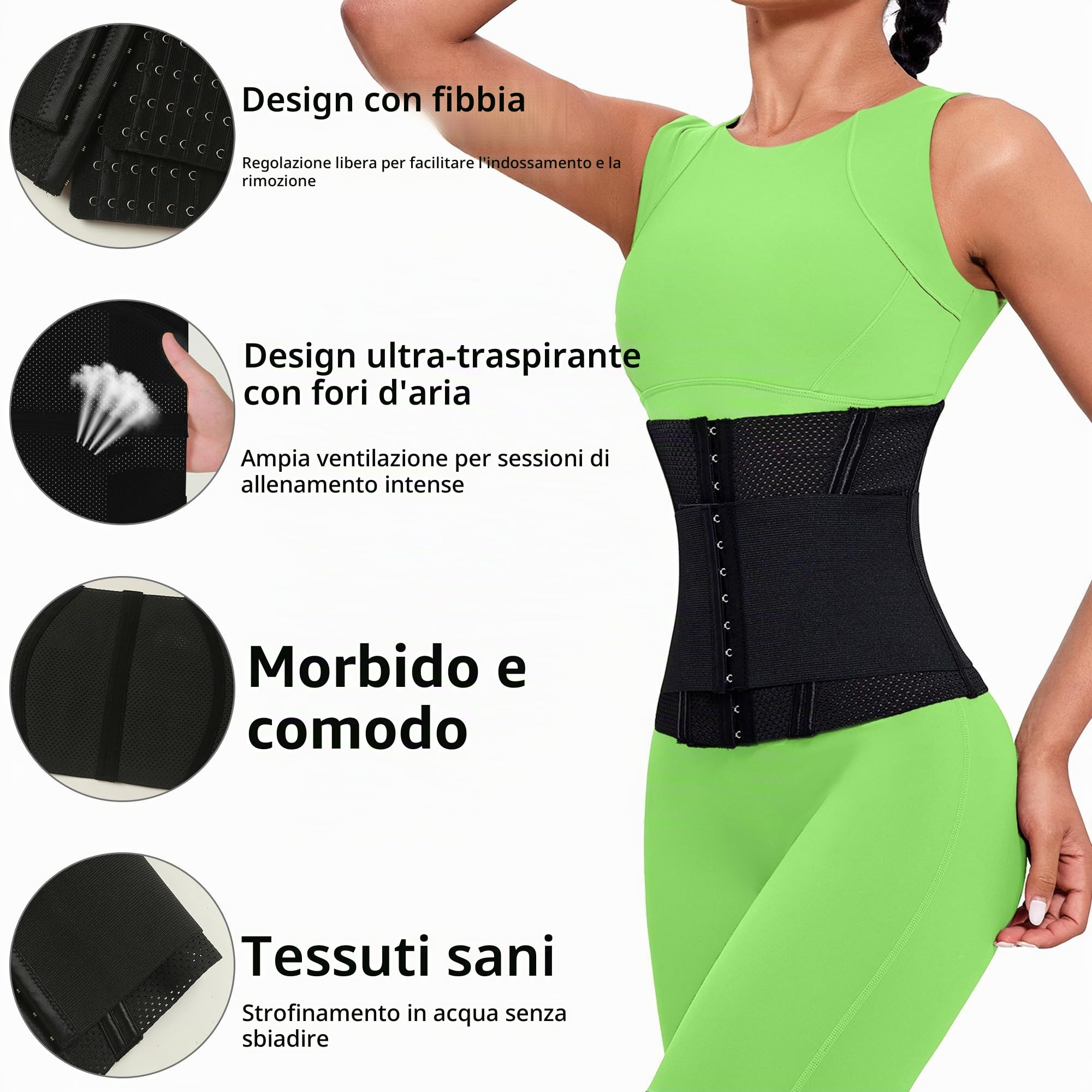 Fascia Addominale Dimagrante Corsetto Cintura Snellente Pancia Cincher con Regolabile Fascia Shapewear Intimo Modellante