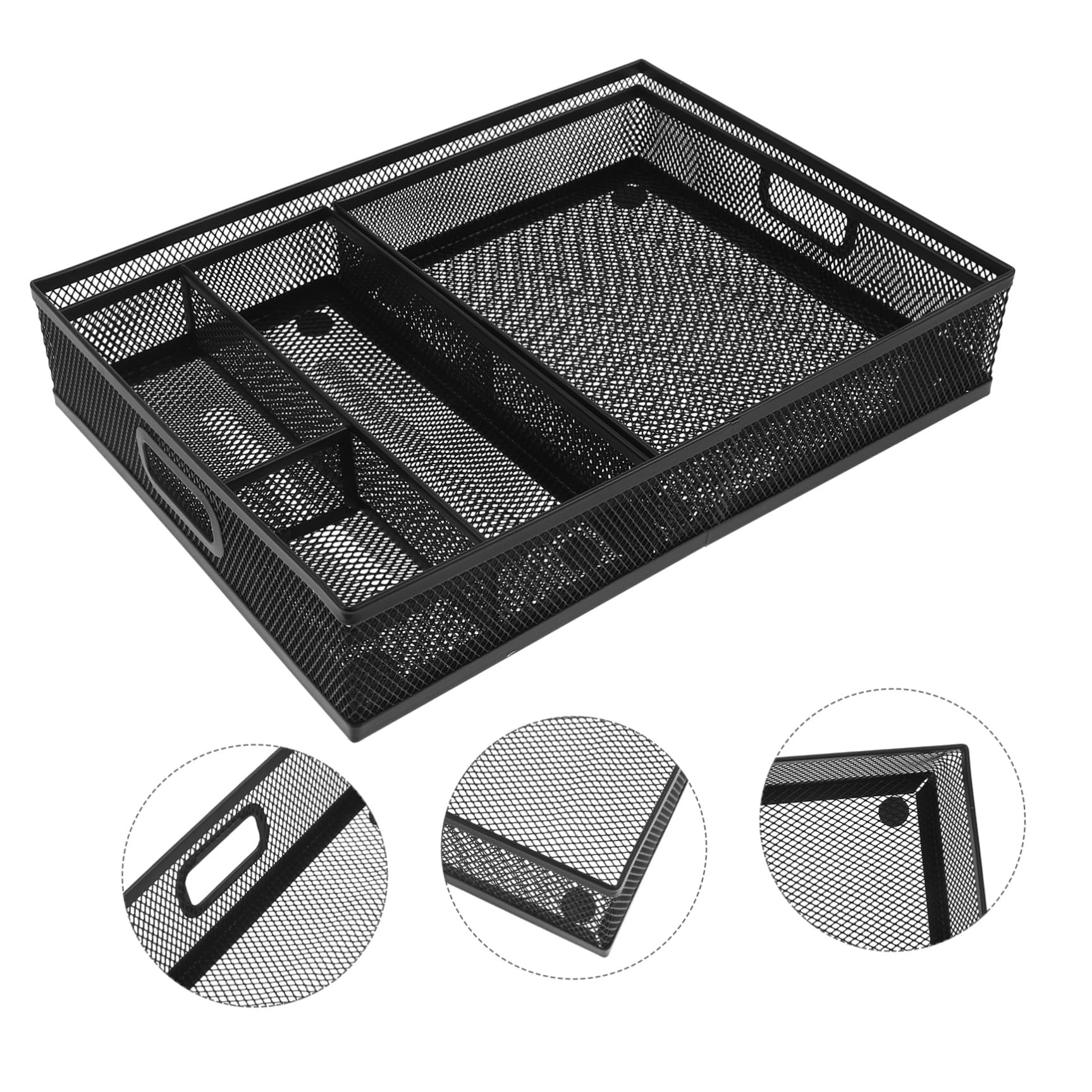 STOBAZA 3 Pezzi Organizer e Supporto per Accessori in Metallo per Ufficio da Scrivania con Scomparti Multipli Vassoio Porta Documenti per Scrivania e Cucina