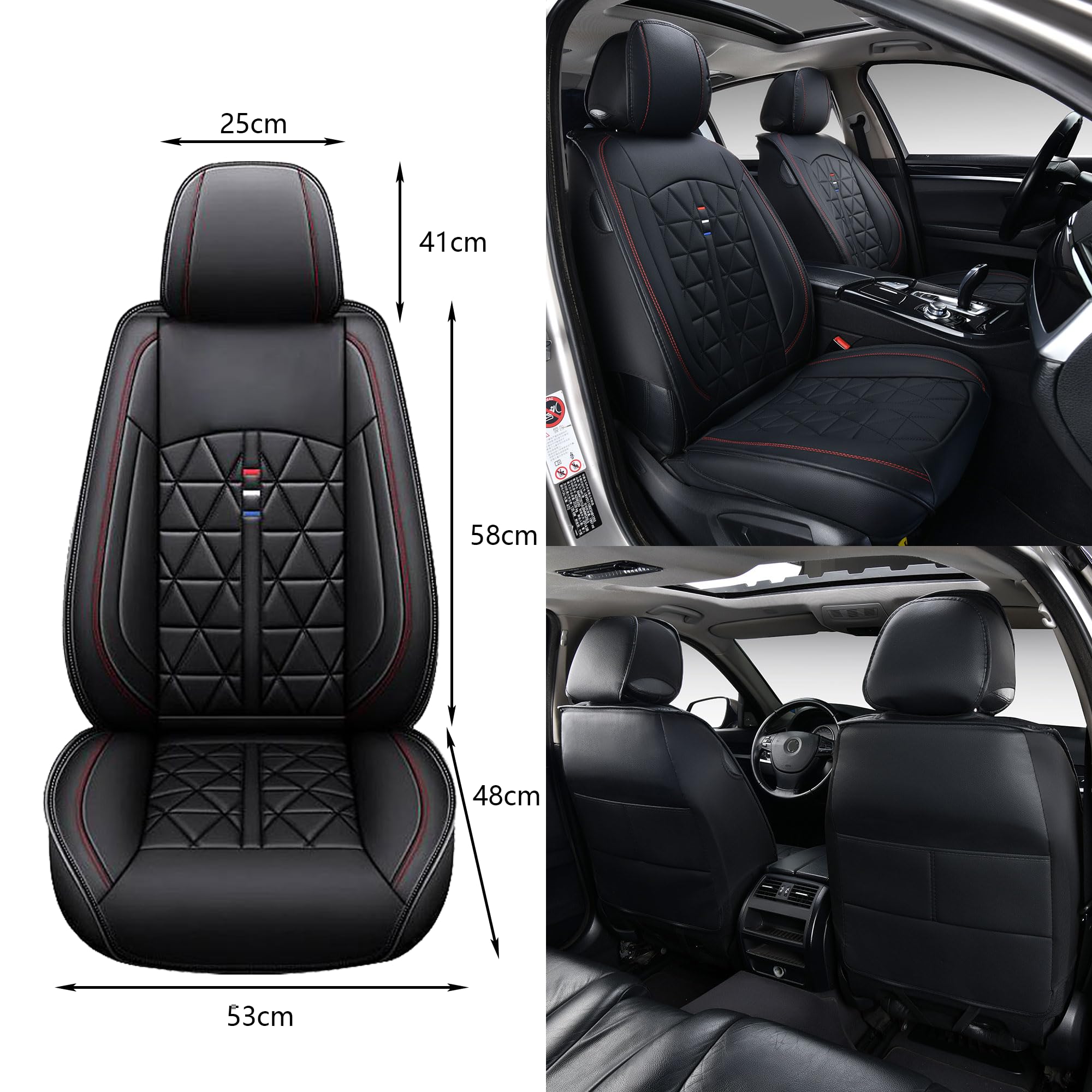 Coprisedili auto 2 pezzi per Audi A1 A3 8P 8V 8L A4 B6 B7 B8 A5 Sportback A6 A7 Q2 Q3 Q5 Q7 SQ5, coprisedili universali in pelle, proteggi sedili auto, accessori auto