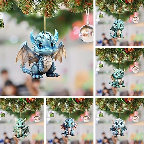 Miniatura 3 de 6 adornos de Navidad 2D con forma única y encantador diseño que añade un brillo al ambiente festivo, guirnalda de cuentas de madera verde azulado