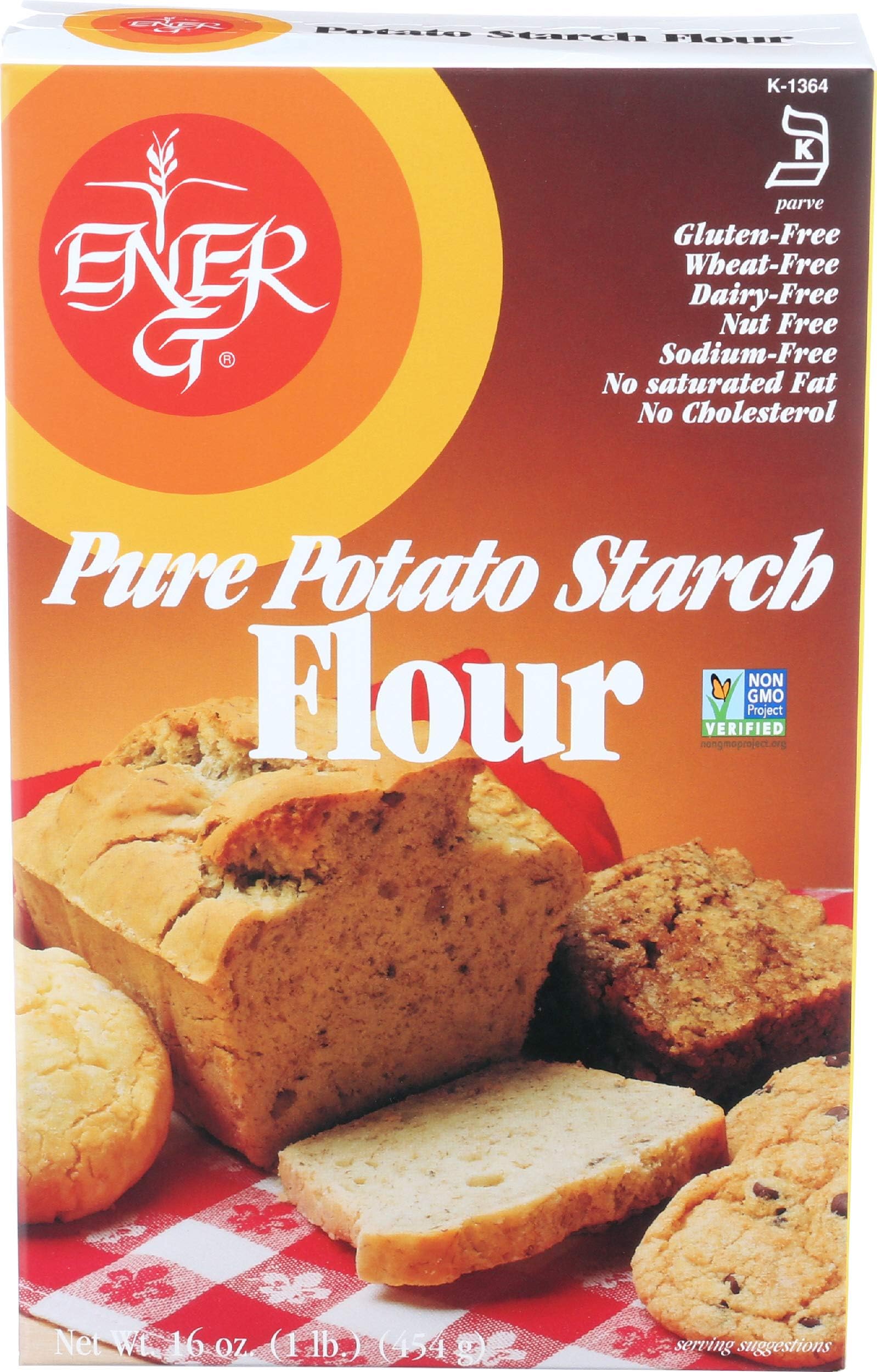 Pure Potato Starch Flour by Ener-G | Gluten Free, Vegan, Nut Free, Non-GMO, Kosher | 16 oz Package