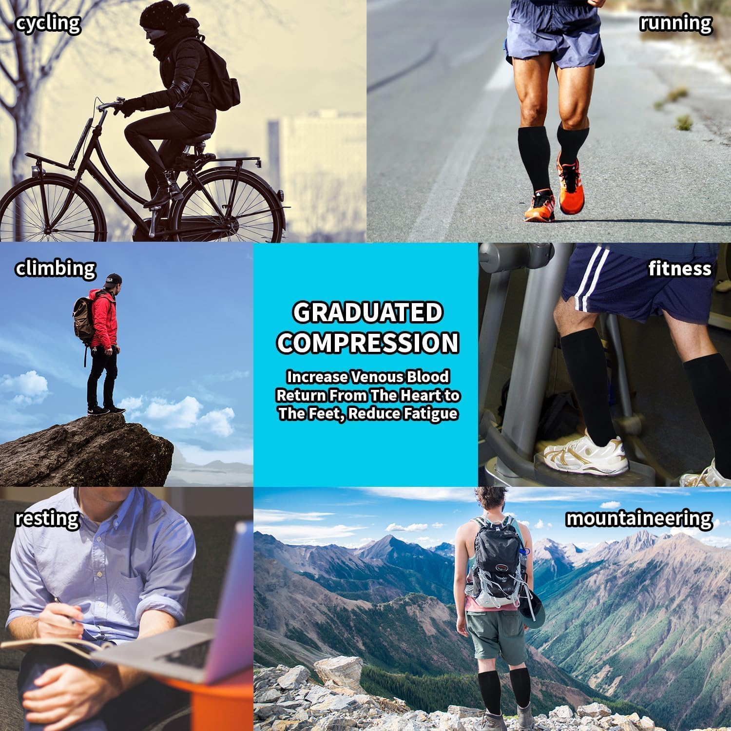 Open Toe Compression Socks 15-20 mmHg for Women and Men Knee High Toeless Circulation Compression Stockings - Image 6