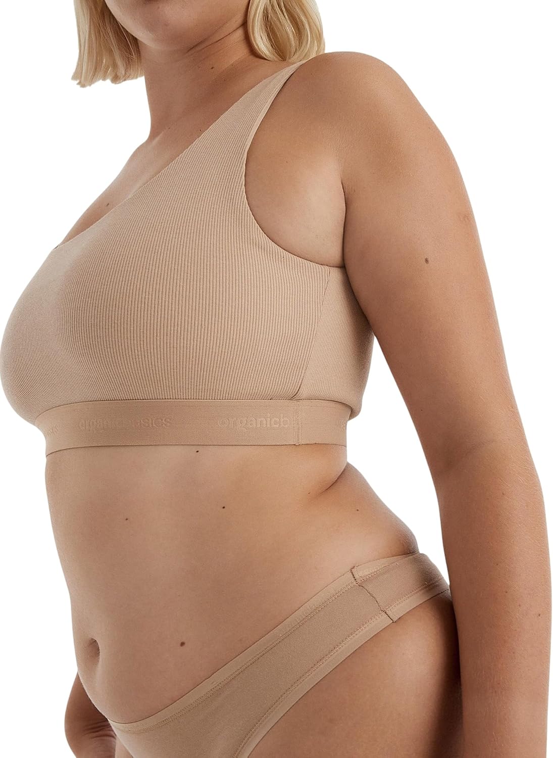 Organic Basics Womens Core Ribbed Cotton Tank Top Bralette - Image 2