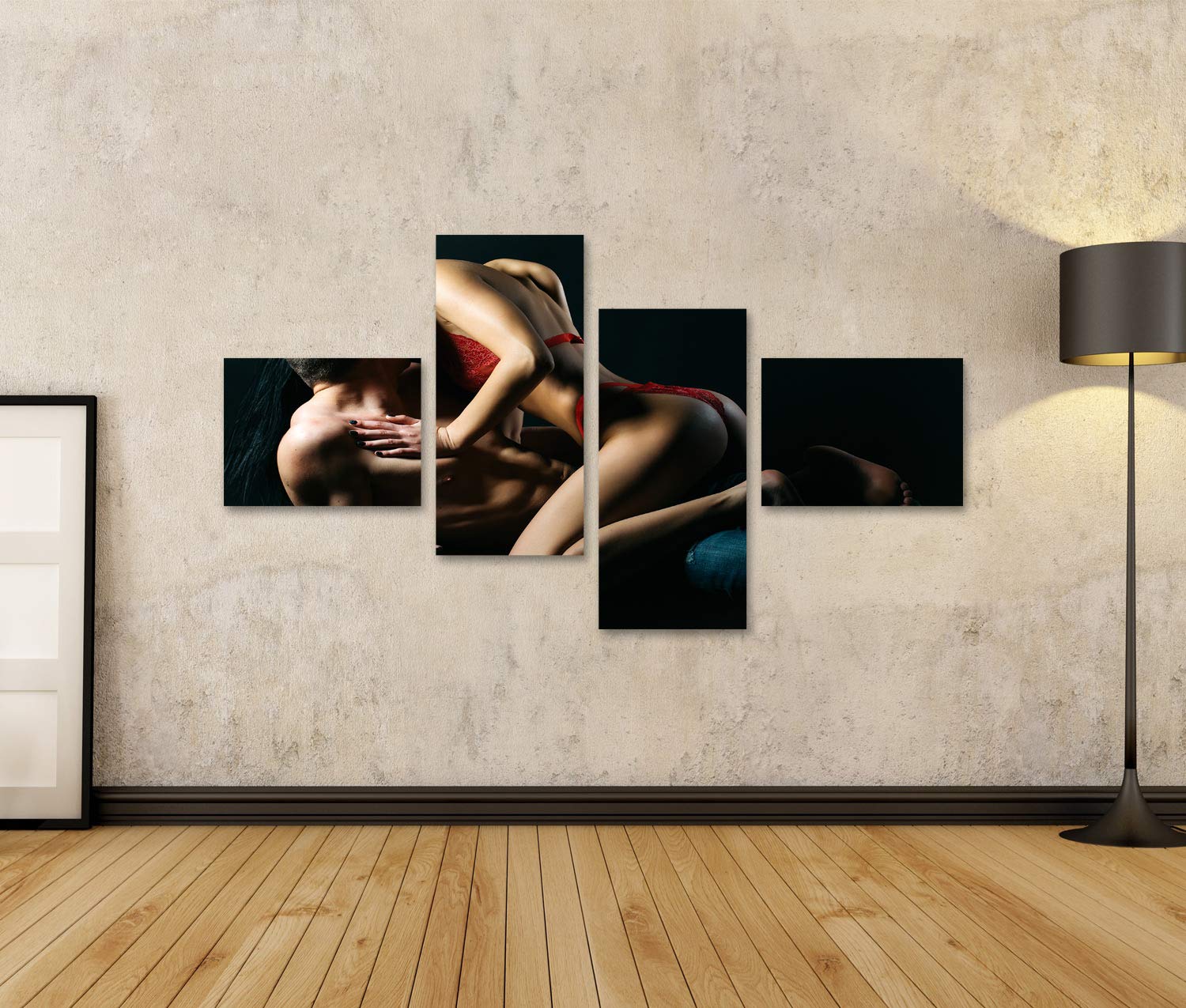 islandburner Quadro su tela Bacio Sexy Coppia Sexy Giovane Coppia Svestita Sensuale Donn Quadri Stampe per soggiorno ufficio