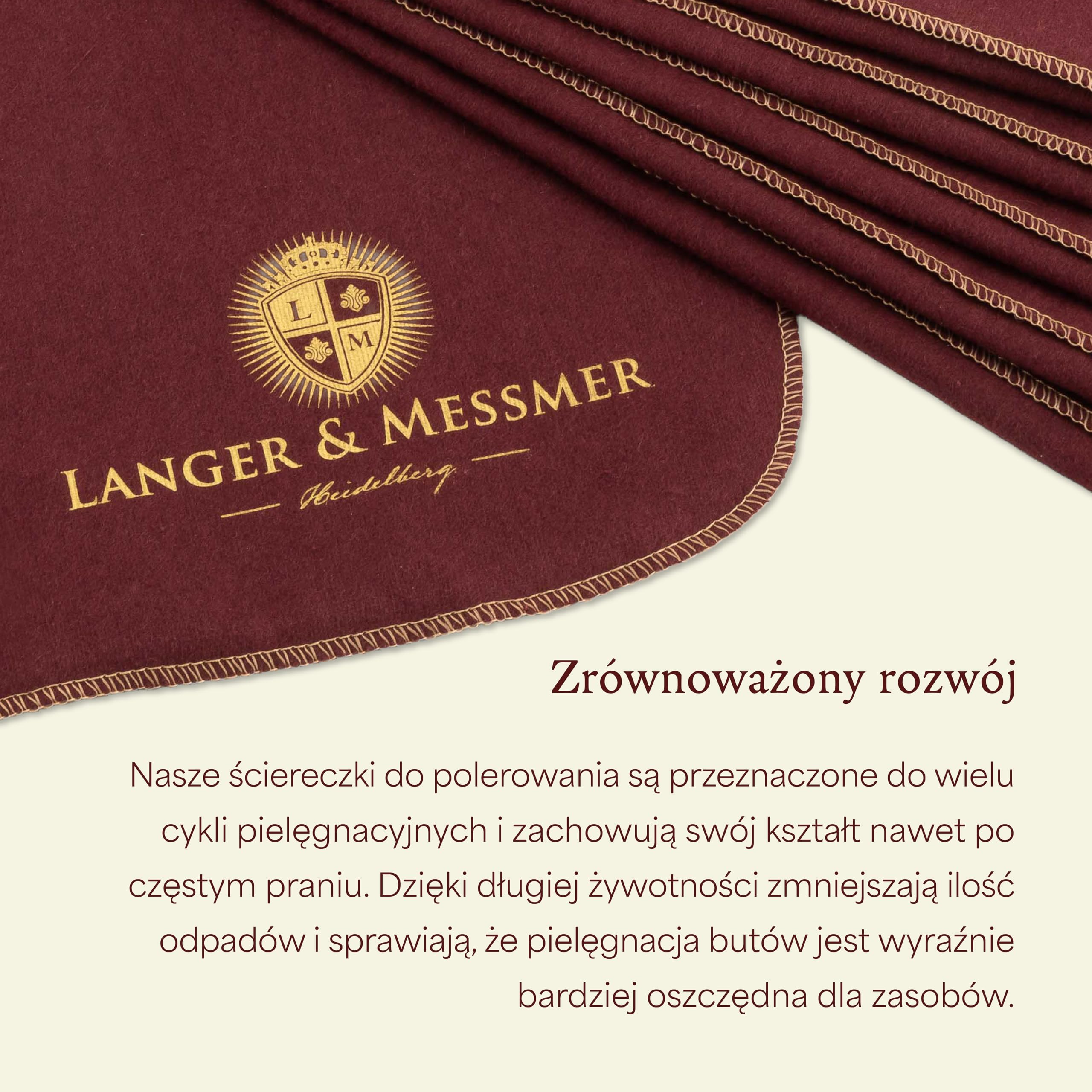 Langer & Messmer ściereczki do polerowania gładkiej skóry, 100% bawełny, w praktycznym zestawie – ściereczka do czyszczenia butów do profesjonalnej pielęgnacji butów (bordowa, beżowa), bordowy