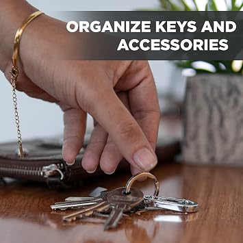 KeySmart Split Key Rings for Keychains - 3 Super Slim All-Metal, Silver Finished, Easy Open & Close Low Profile Keychain Rings, Silver