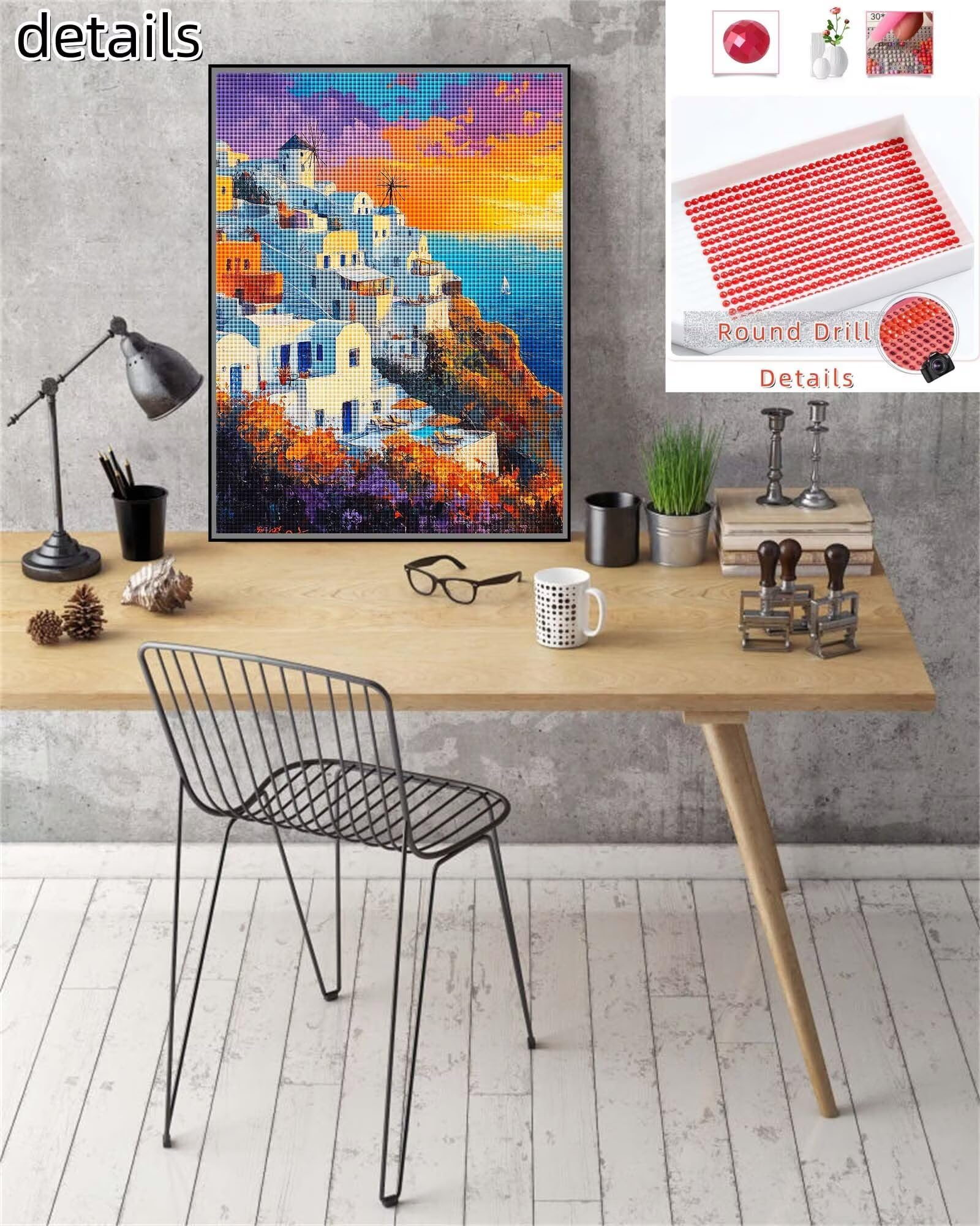 5D DIY Grecja, Paisaje diamentowe malarstwo, zestaw do samodzielnego malowania diamentowego, malarstwo diamentowe rzemiosło kryształowy ścieg krzyżykowy dla dzieci, obraz diamentowy dla dorosłych do