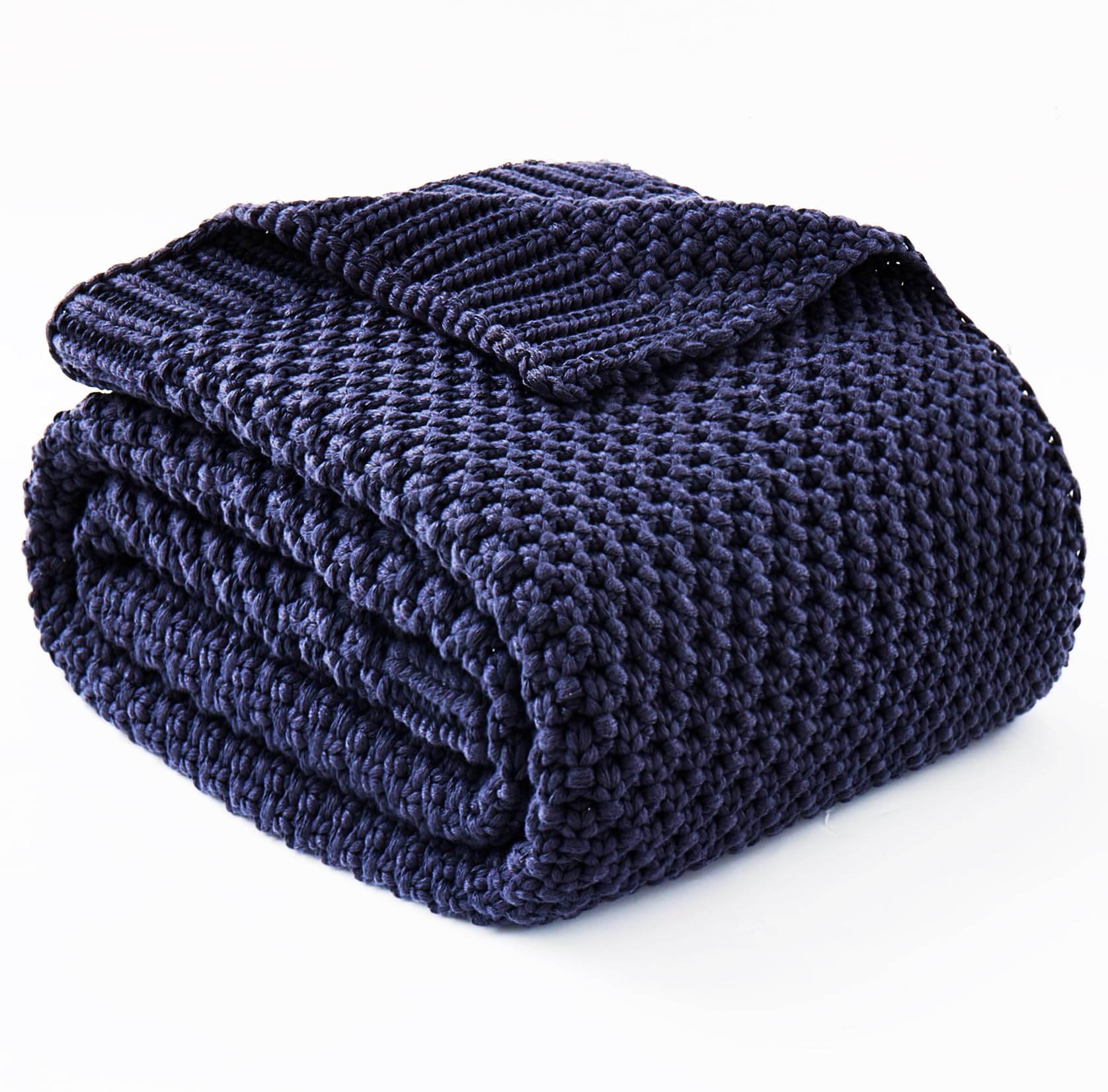 Topcee Knitted Weighted Blanket - 48"x72" 12lbs Cooling Chunky Knit Heavy Blanket for Adults Cable Yarn Knit Decorative No Beads Soft, Cozy and Cooling Weighted Throw Blankets Machine Washable