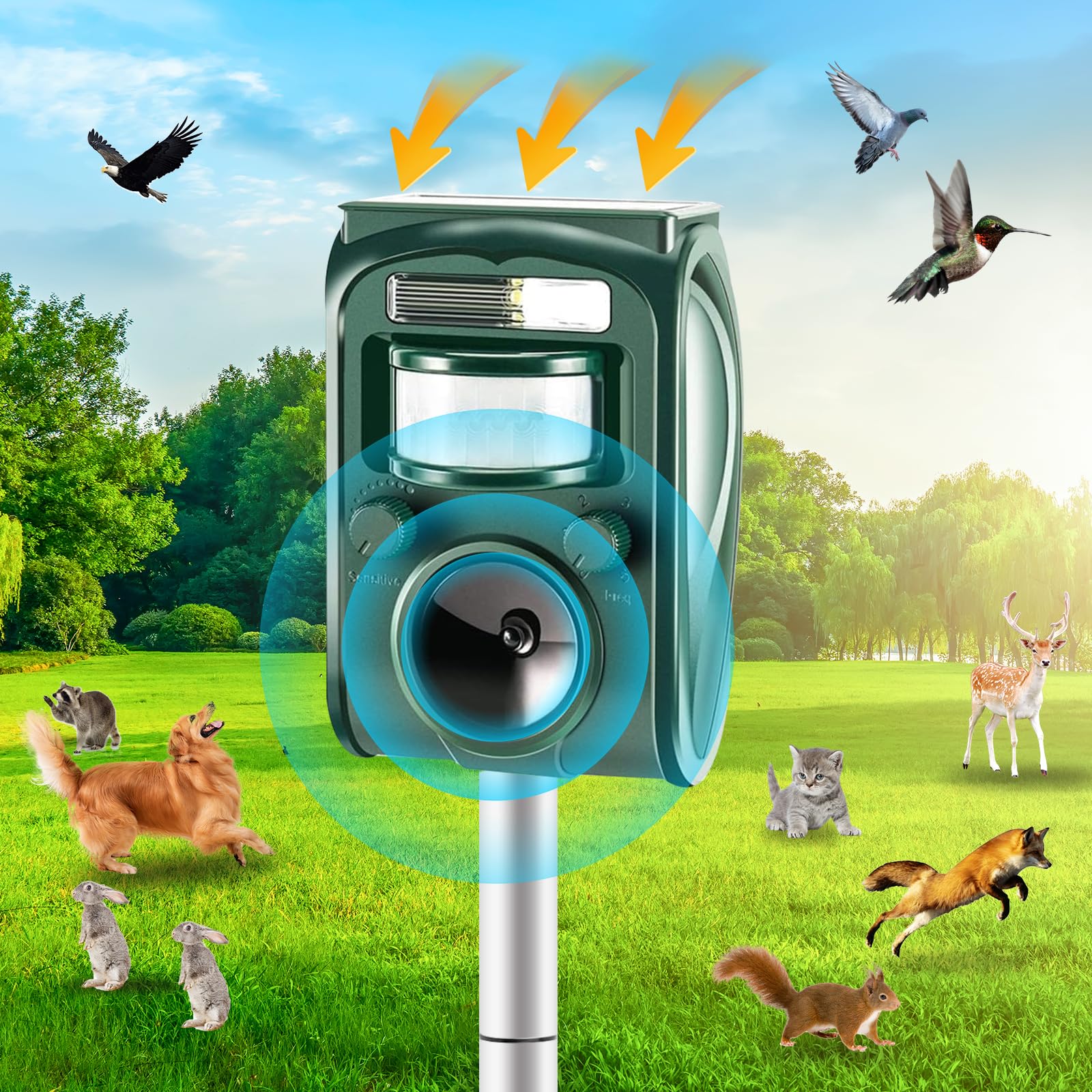 ソーラー超音波動物忌避剤 防水 猫抑制 屋外 LED点滅 撃退 猫 犬 鹿 Amazon.co.jp: 超音波動物忌避剤、屋外ソーラーパワーリス抑止