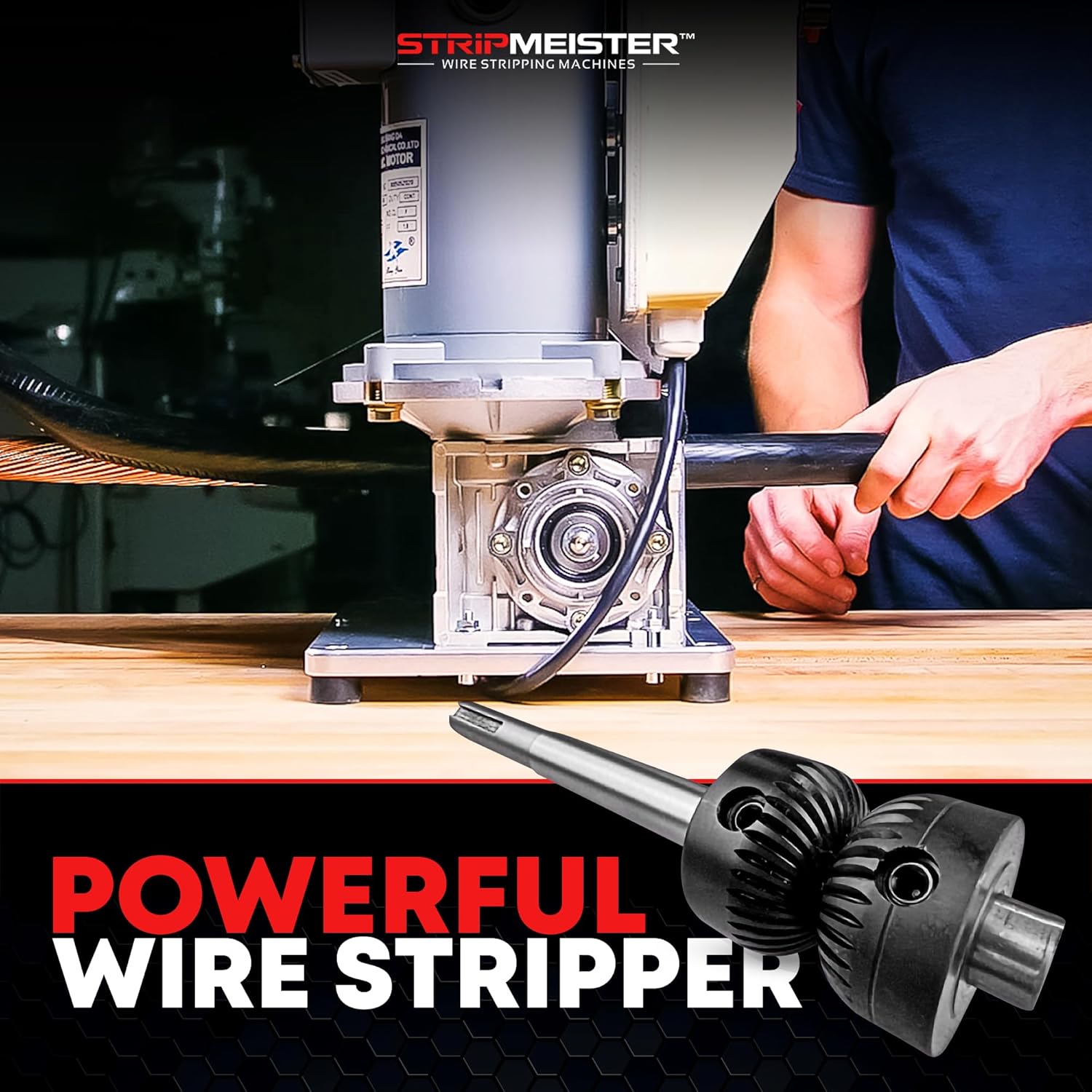 StripMeister E1000 Ultra-Grip Feeder Replacement - Feeder & Shaft Assembly Replacement for StripMeister's E1000 Wire Stripper Machine