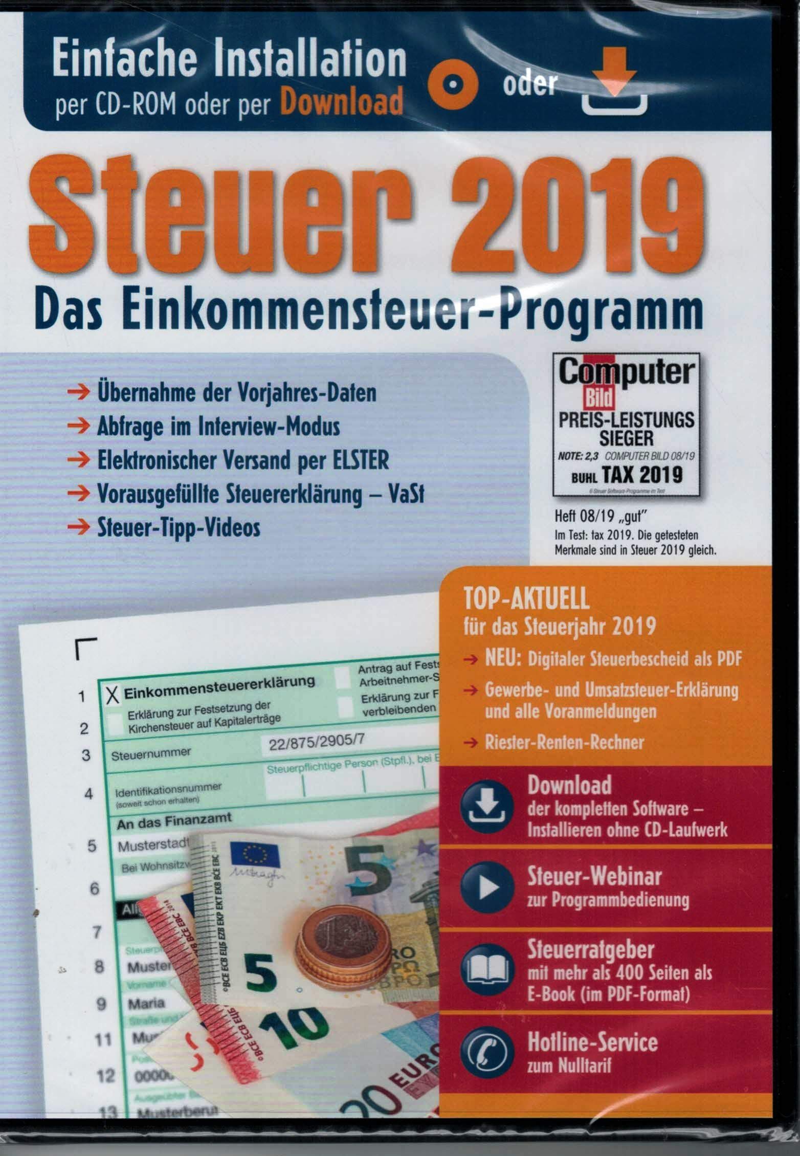 Tandem Aldi Steuer CD 2019 Einkommensteuer-Programm + 200x VABIONO Pagemarker