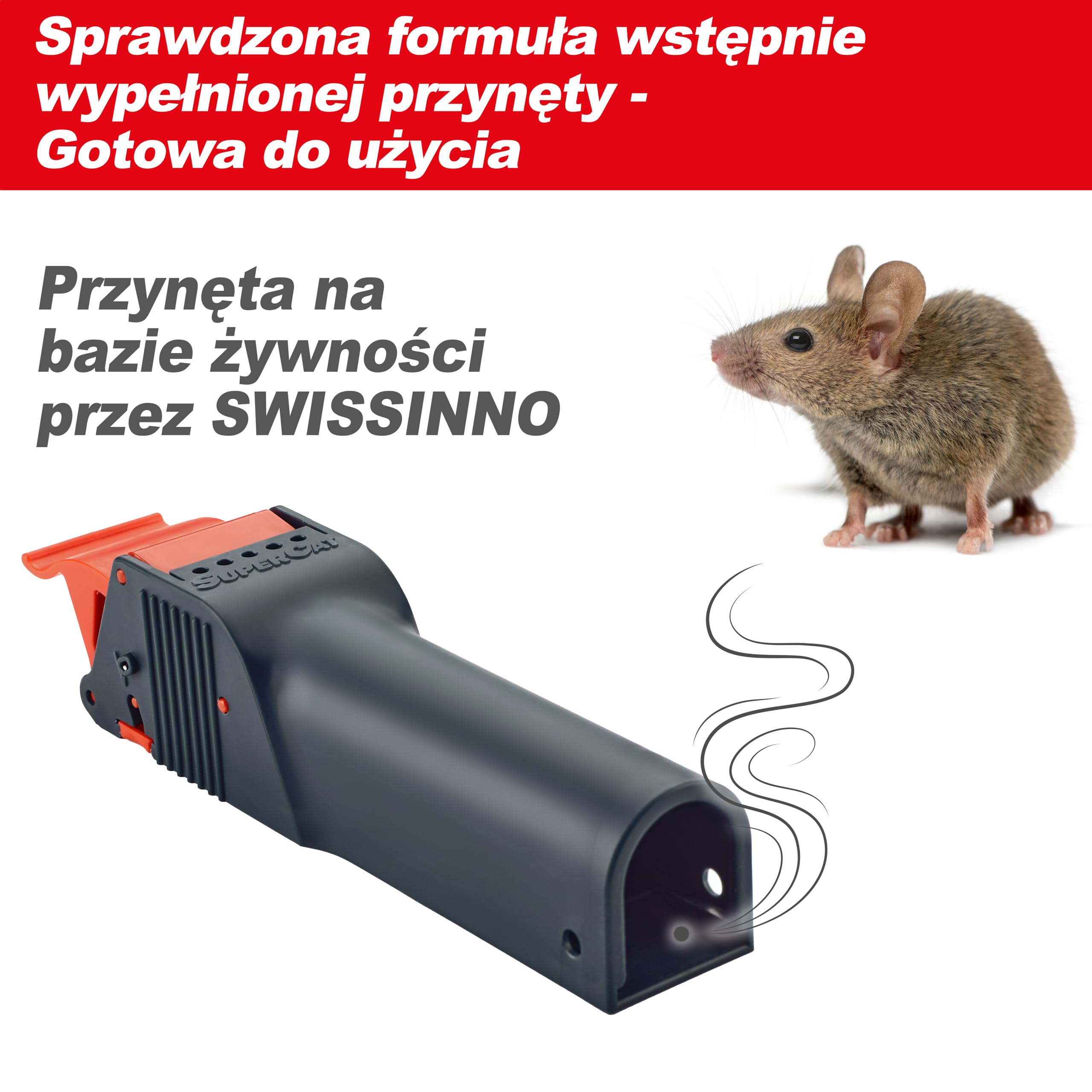 SWISSINNO Pułapka na Myszy No See No Touch – Skuteczne Łapanie bez Widoku Gryzonia – Jednorazowa i Dyskretna – Higieniczna Obsługa