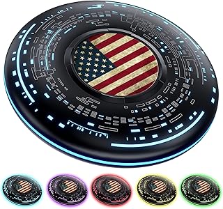 BNING Mouse Mover Device, RGB Breathing Light Mouse Jiggler Undetectable Mouse Shaker Simulator for Computer Laptop Awakening, Include USB C to USB Adapter & Charger (Black Flag)