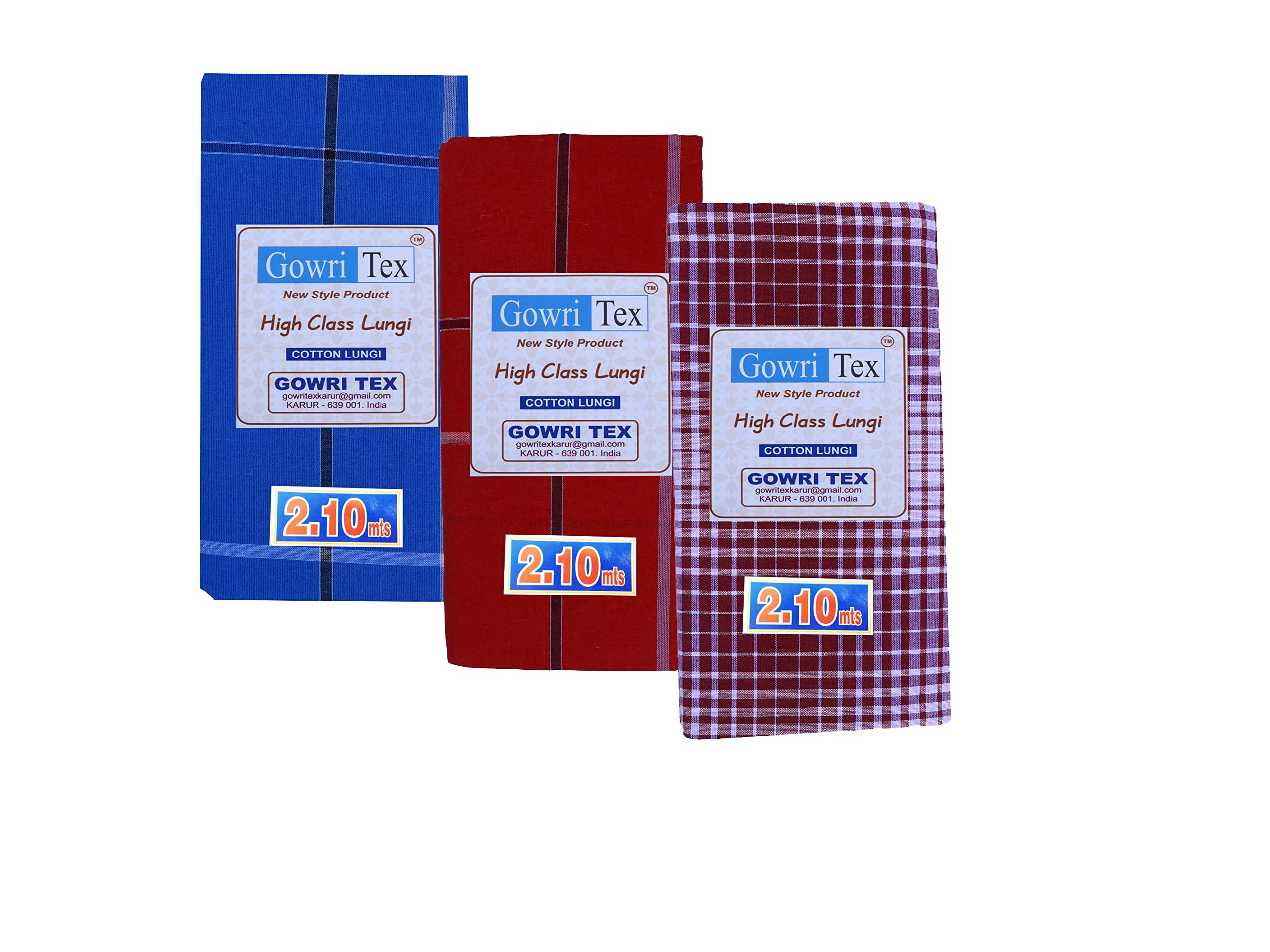 Gowri Tex Premium Cotton Lungi Pack Of 3-picture-29
