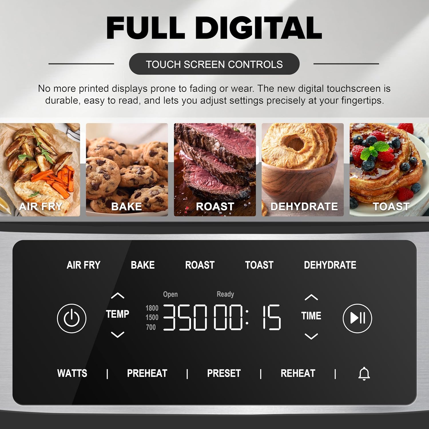 Nuwave Brio Plus 6-in-1 Air Fryer, 7-Qt Large Capacity, 50°F–400°F Precise Temp Control, Non-Toxic PFAS-Free Nonstick, Air Fry, Bake, Roast, Toast, Dehydrate, Reheat, 100 Presets, Dishwasher Safe