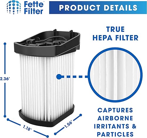 Miniatura 5 de Fette Filter - Filtro de repuesto Hepa XFFWV400 compatible con Shark Wandvac Power Pet modelos de aspiradora de mano inalámbrica WV401BL WV401PK