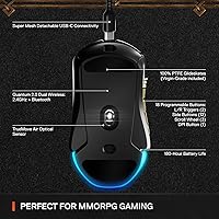 Vista 3 de SteelSeries Aerox 9 Wireless: World of Warcraft Edition - Artículo gratuito en el juego - Mouse MMO Gaming - 18 botones programables - Ligero