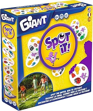 Asmodee Spot It! Giant Card Game - Oversized Matching with 4 Exclusive Mini-Games, Fast-Paced Family Game for Kids & Adults, Ages 6+, 2-12 Players, 15 Minute Playtime, Made by Zygomatic