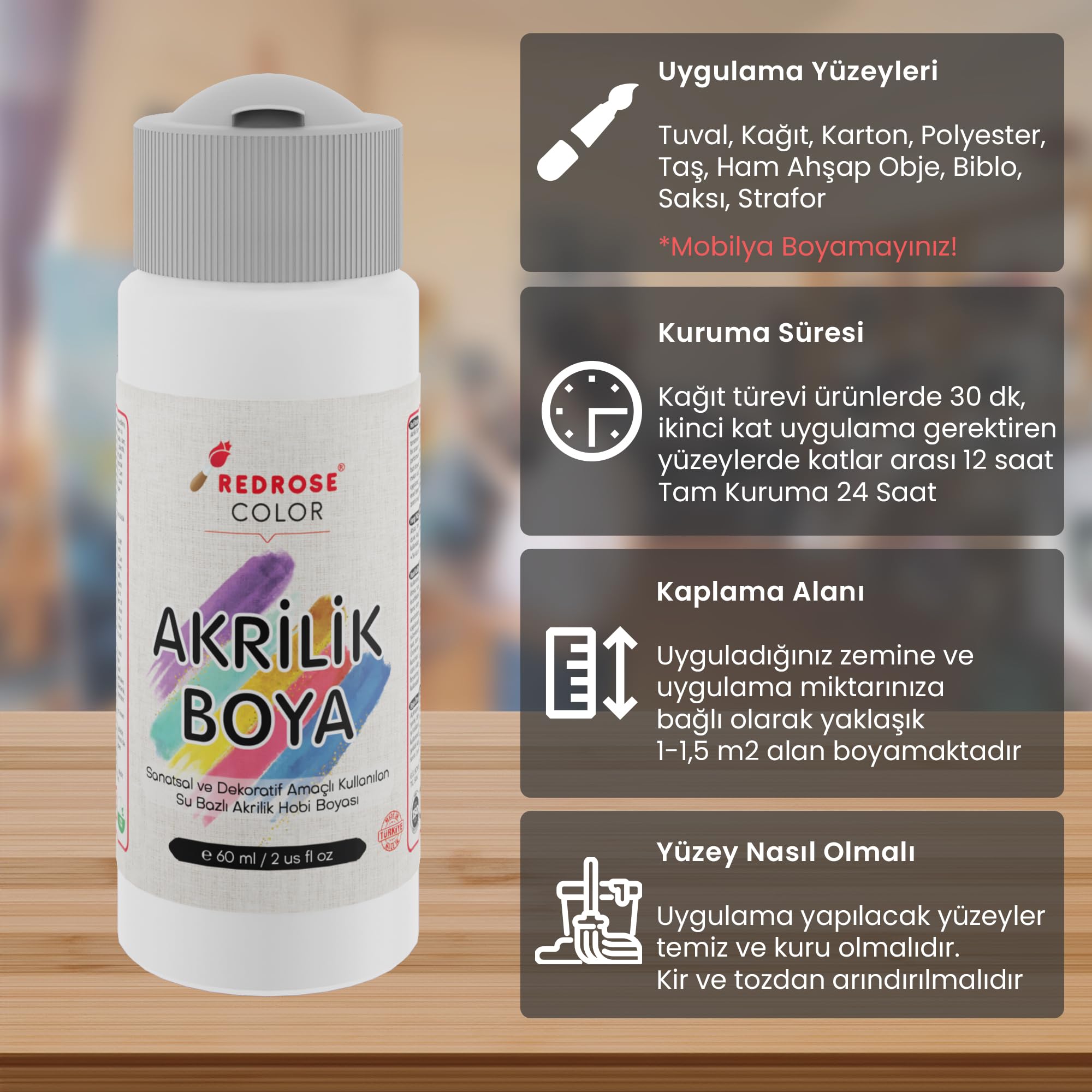 Bordo Akrilik Boya 60ml