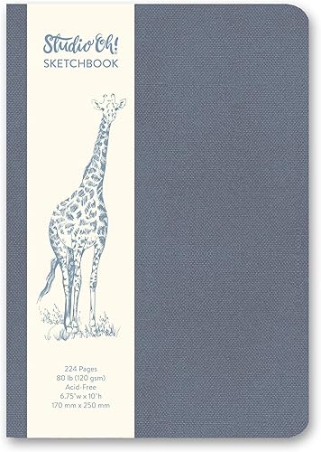 Riley Sketchbook by Studio Oh! - Cuaderno de bocetos de medios mixtos de 6.75 x 10 pulgadas con 224 páginas de papel sin ácidos para dibujar, pintar
