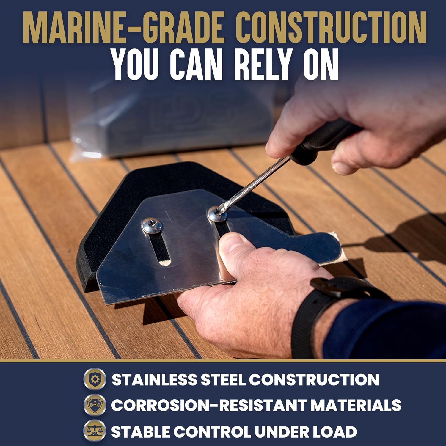 Teak Decking TDS Seam Sander Kit - Adjustable Deck Sander, 6 Strips | Premium Stainless Steel Construction, Corrosion-Proof Finish, 6 Replaceable Sandpaper Strips, Ergonomic Comfort Grip