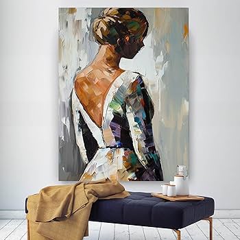 Amazon.com: Yahedoba Original abstract oil painting of woman