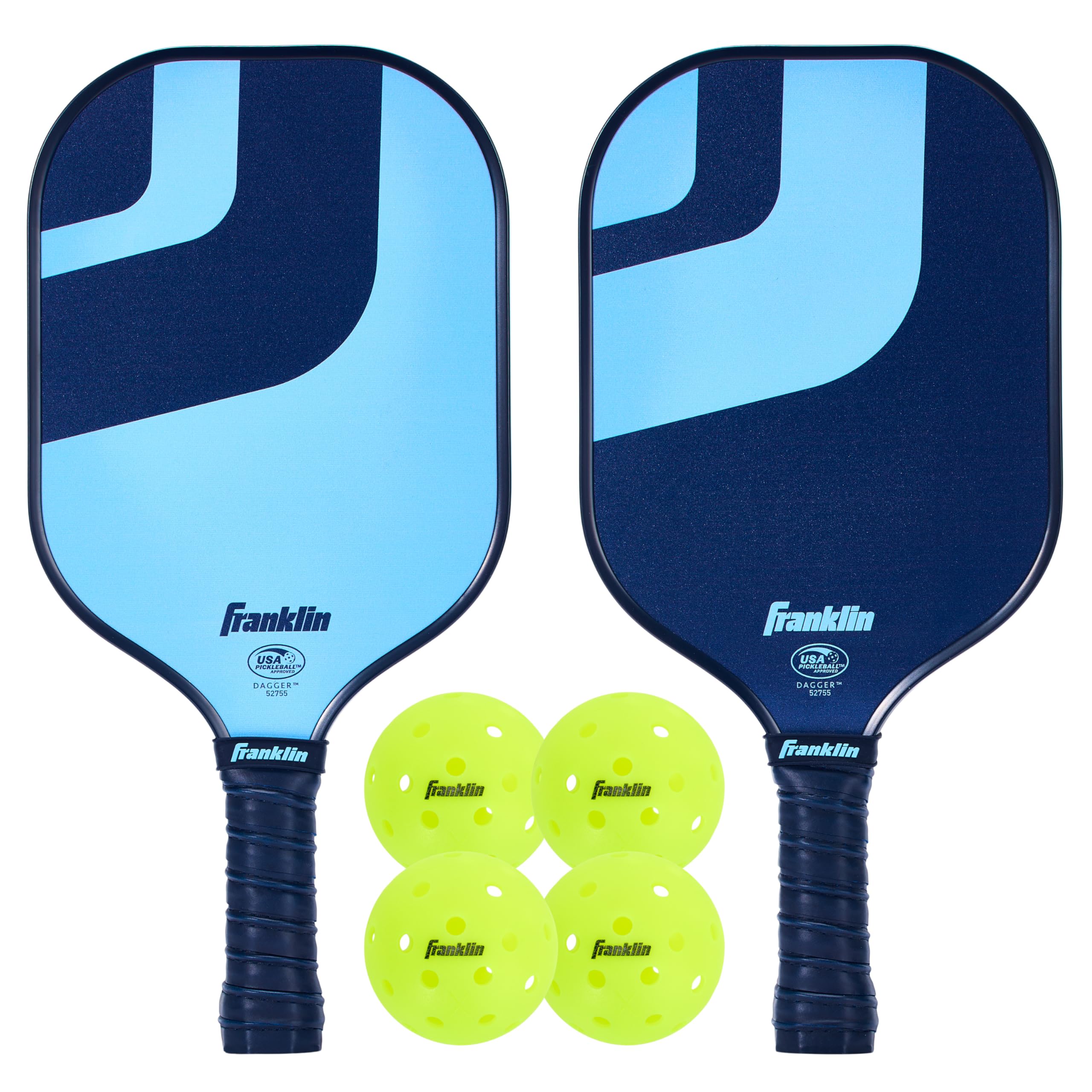 Pickleball Set - (2) Dagger Fiberglass Paddles + (4) X-40 Balls - USAPA Approved
